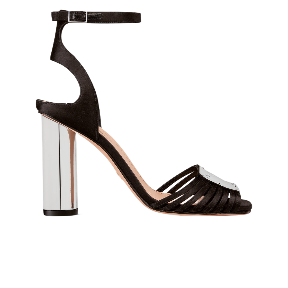 (W) 디올 라 파리지앵 디올 힐 샌들 블랙 사틴((W) Dior La Parisienne Dior Heeled Sandal Black Satin) - 1