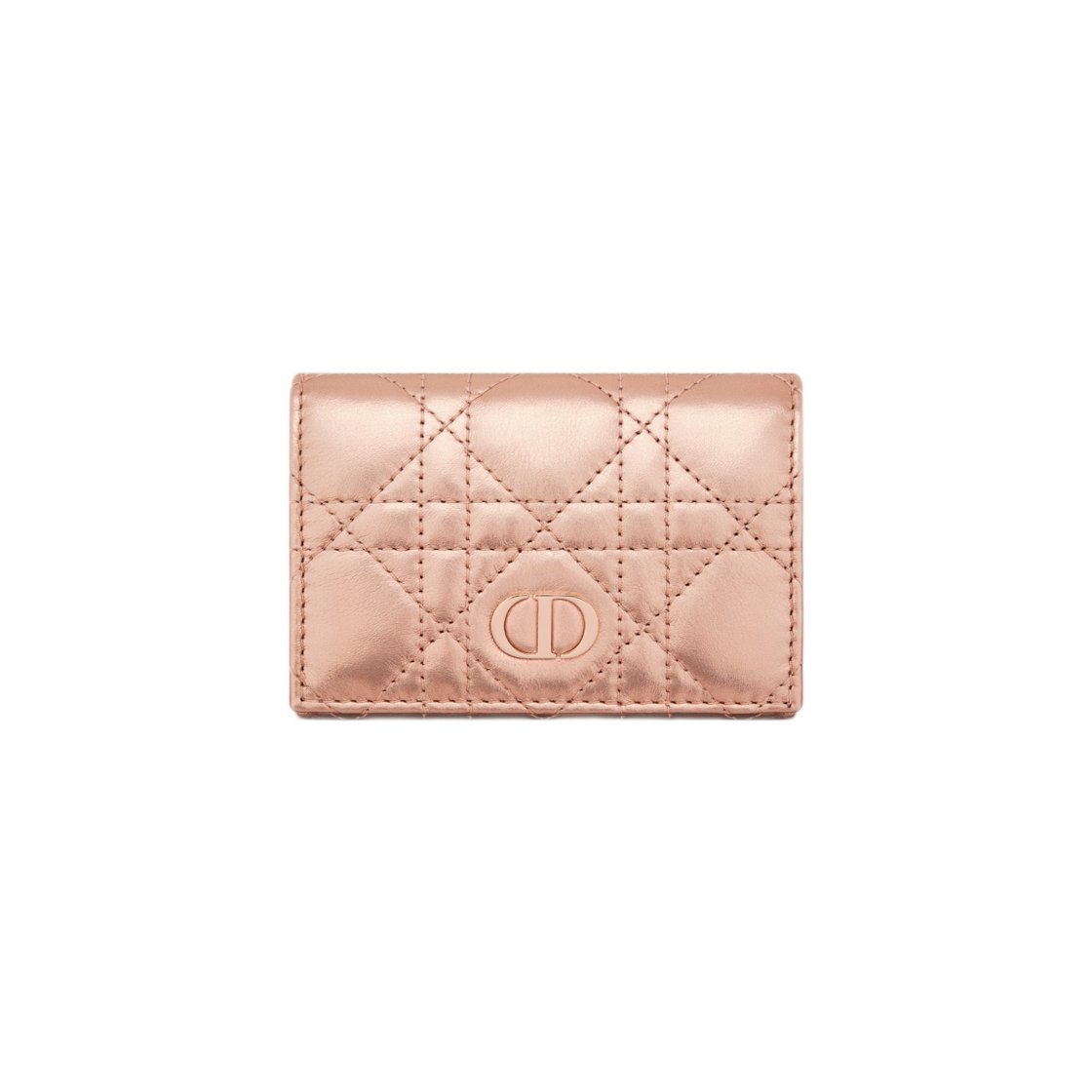 Dior Or Dior Caro Xs Wallet Iridescent Metallic Pink Cannage Lambskin 상세 이미지 1