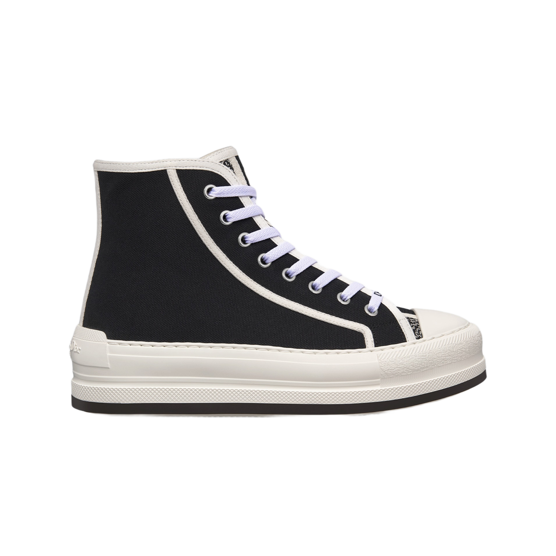 (W) 디올 워크앤디올 하이 탑 플랫폼 스니커즈 블랙 자수 코튼((W) Dior Walk'n'dior High Top Platform Sneakers Black Embroidered Cotton) - 1