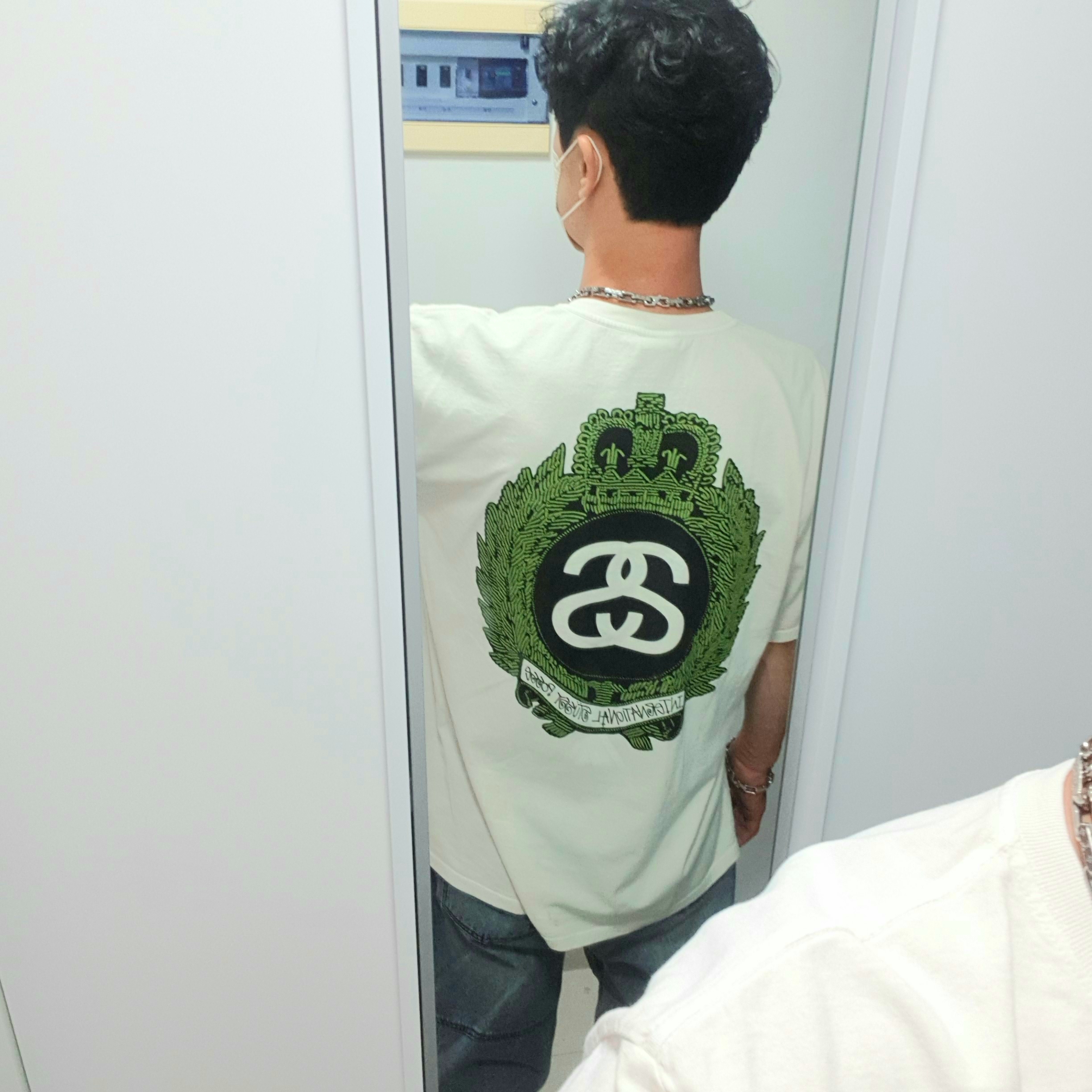 Stussy Crown Wreath Pigment Dyed T-Shirt Natural, Nike x Stussy Air Force 1 '07 Mid SP Fossil 착용 스타일 - 4