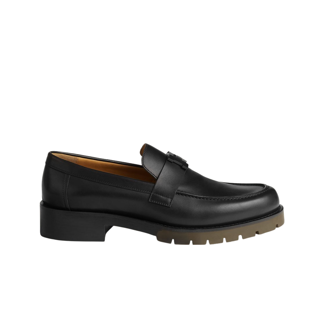 H231998ZA02 Hermes Gregoire Loafer Calfskin & Brushed Black PVD Noir