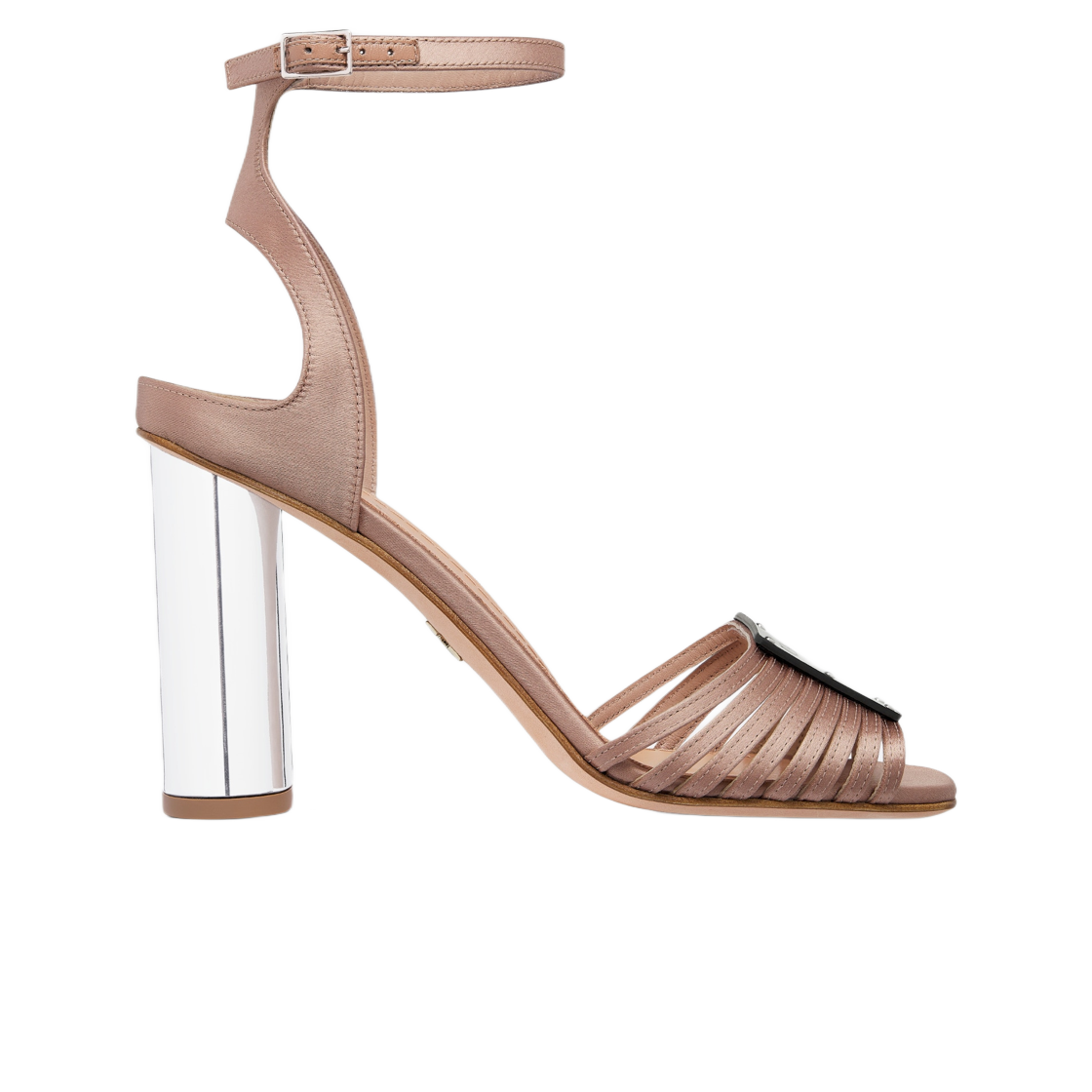 (W) 디올 라 파리지앵 디올 힐 샌들 누드 사틴((W) Dior La Parisienne Dior Heeled Sandal Nude Satin) - 1