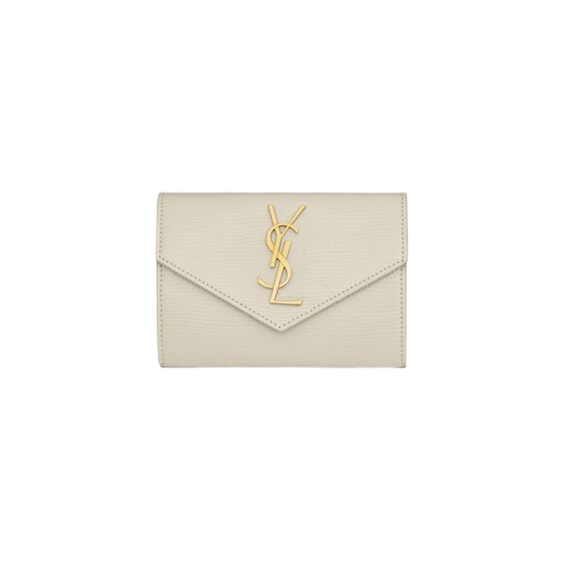 Saint Laurent Cassandre Small Envelope Wallet in Lizard Embossed Leather Blanc Vintage 상세 이미지 1