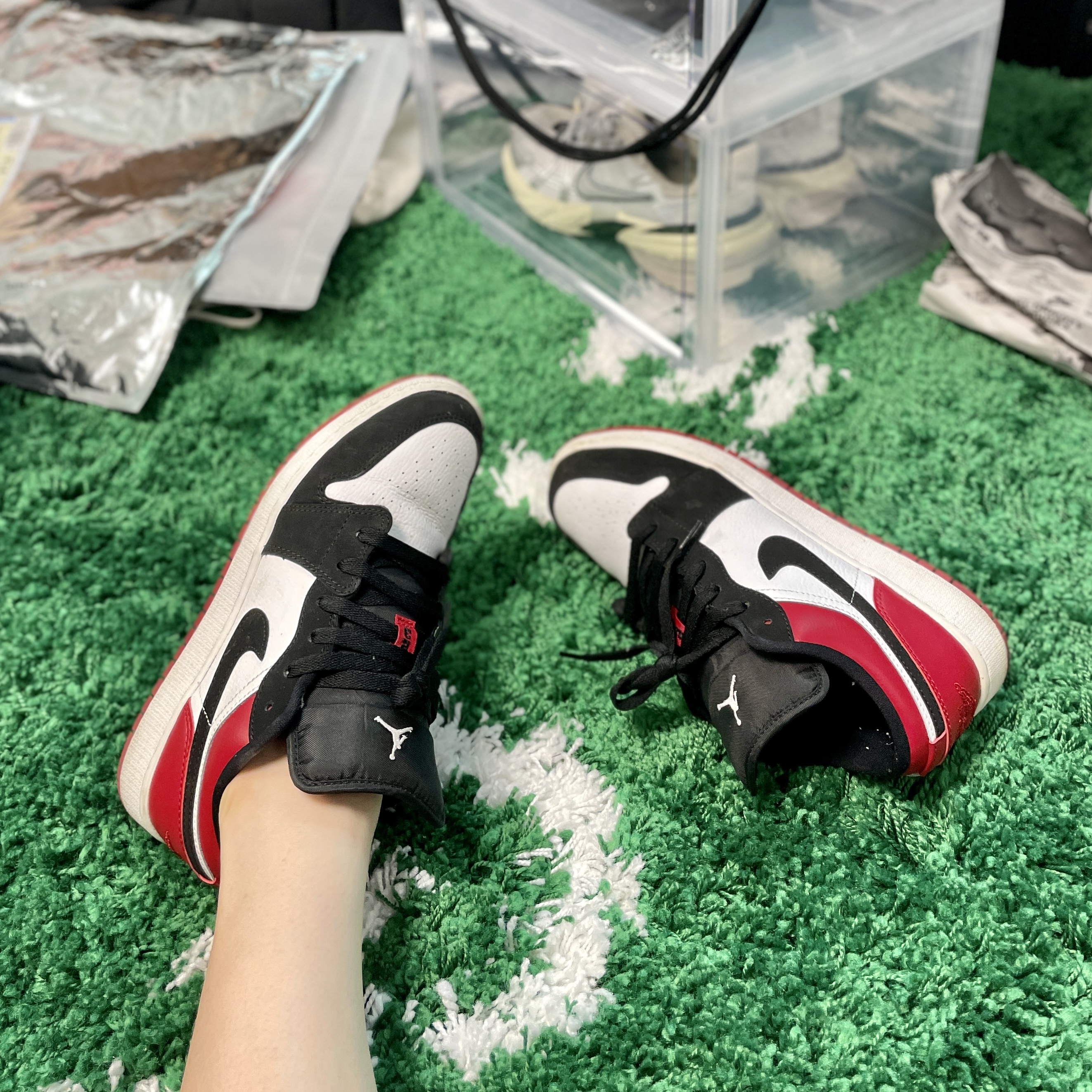 Jordan 1 Low Black Toe, (GS) Jordan 1 Low Black Toe 착용 스타일