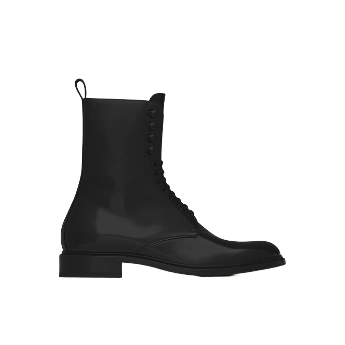 생로랑 아미 레이스드 부츠 샤이니 레더 블랙(Saint Laurent Army Laced Boots in Shiny Leather Black)