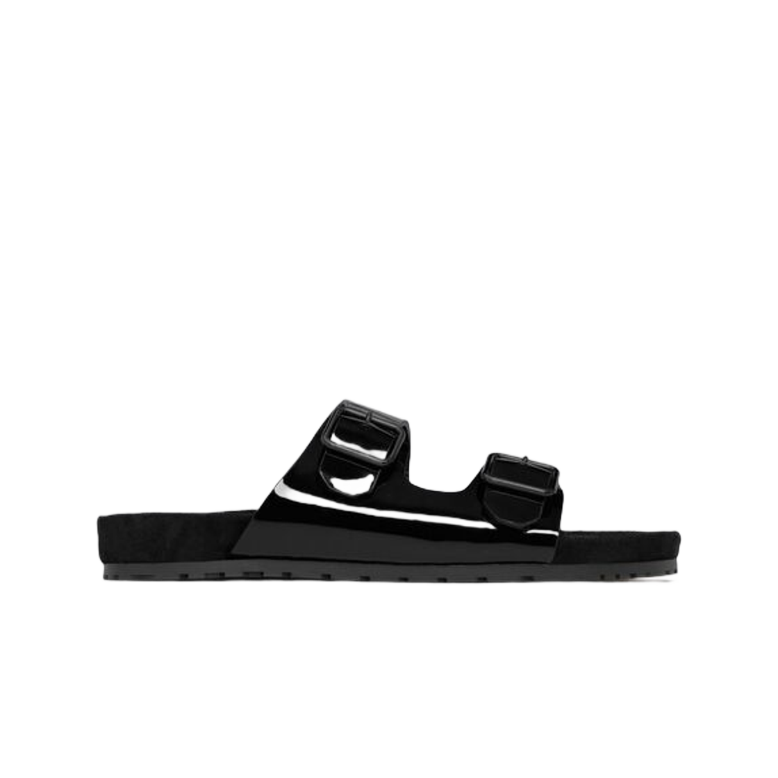 생로랑 지미 플랫 샌들 페이턴트 레더 느와르(Saint Laurent Jimmy Flat Sandals in Patent Leather Noir) - 1