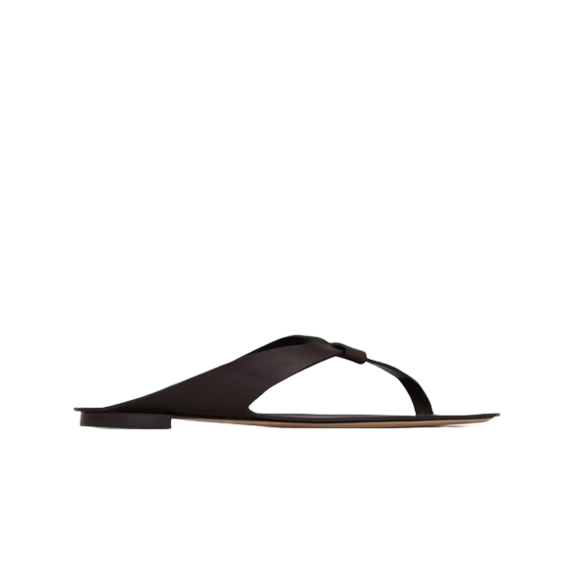 생로랑 이슬라 플랫 샌들 스무스 레더 다크 브라운(Saint Laurent Isla Flat Sandals in Smooth Leather Dark Brown) - 1