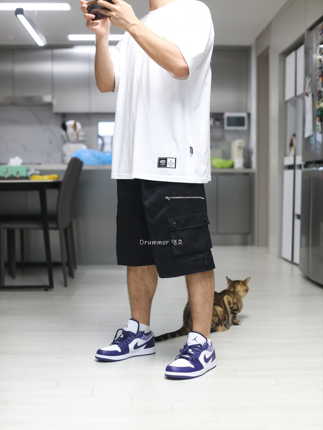 Jordan 1 Low Sky J Purple White 착용 스타일