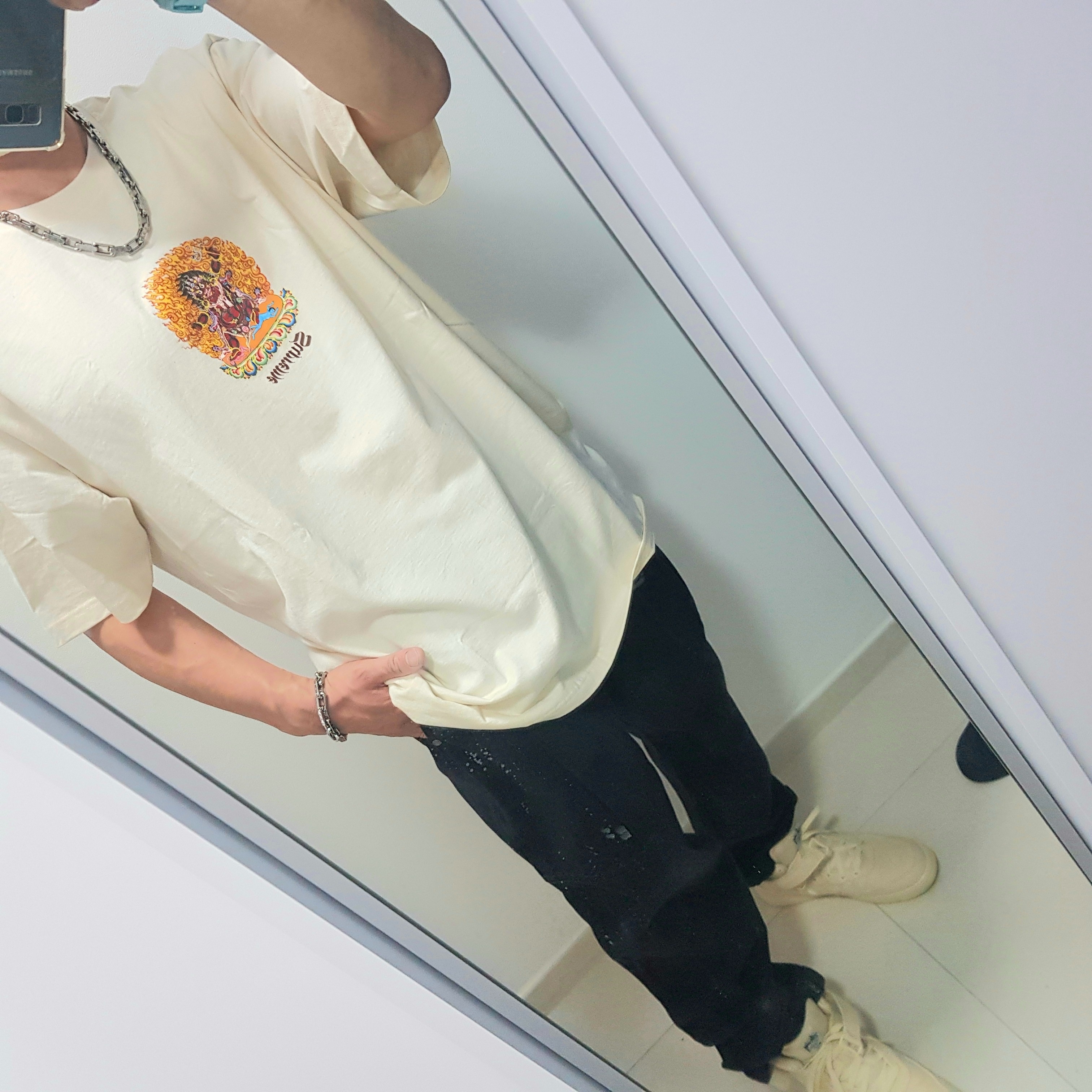 Supreme Person T-Shirt Natural - 22SS, Nike x Stussy Air Force 1 '07 Mid SP Fossil 착용 스타일 - 2