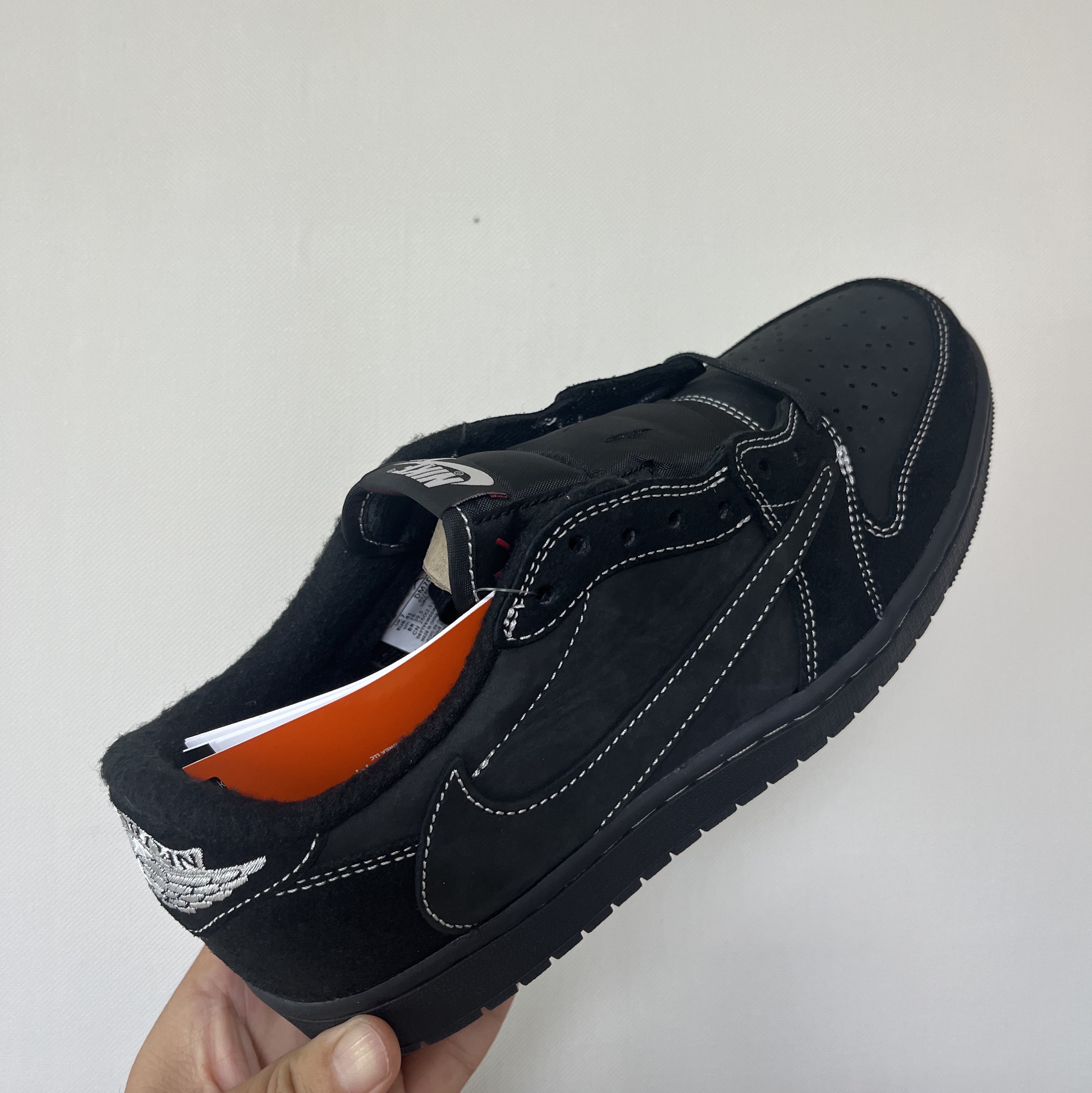 Jordan 1 x Travis Scott Retro Low OG SP Black Phantom, (PS) Jordan 1 x Travis Scott Retro Low OG SP Black Phantom 착용 스타일 - 2