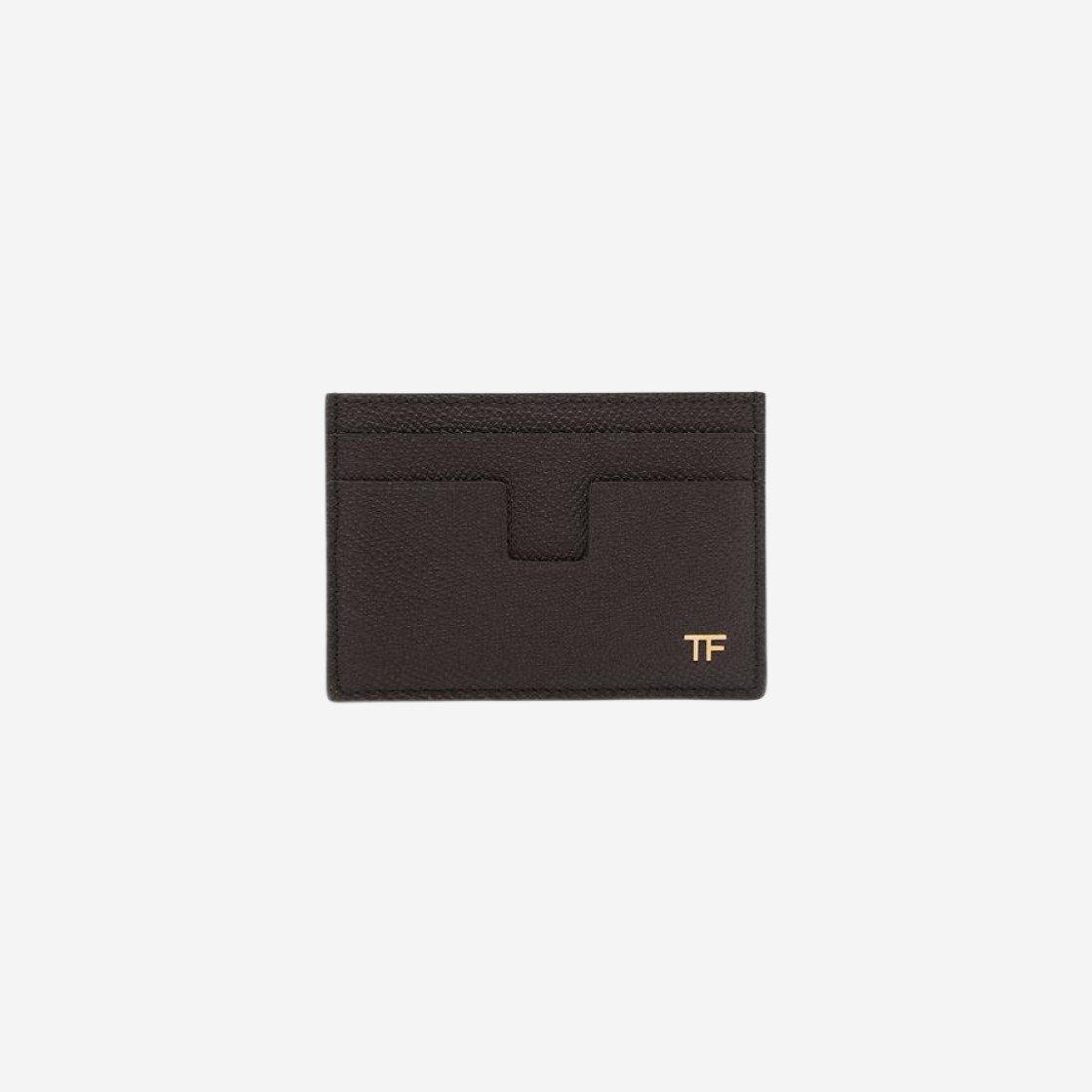 Tom Ford Small Grain Leather Money Clip Card Holder Brown 상세 이미지 1