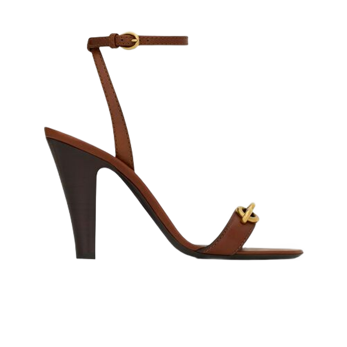 (W) 생로랑 르 메일론 샌들 스무스 레더 카라멜((W) Saint Laurent Le Maillon Sandals in Smooth Leather Caramel) - 1