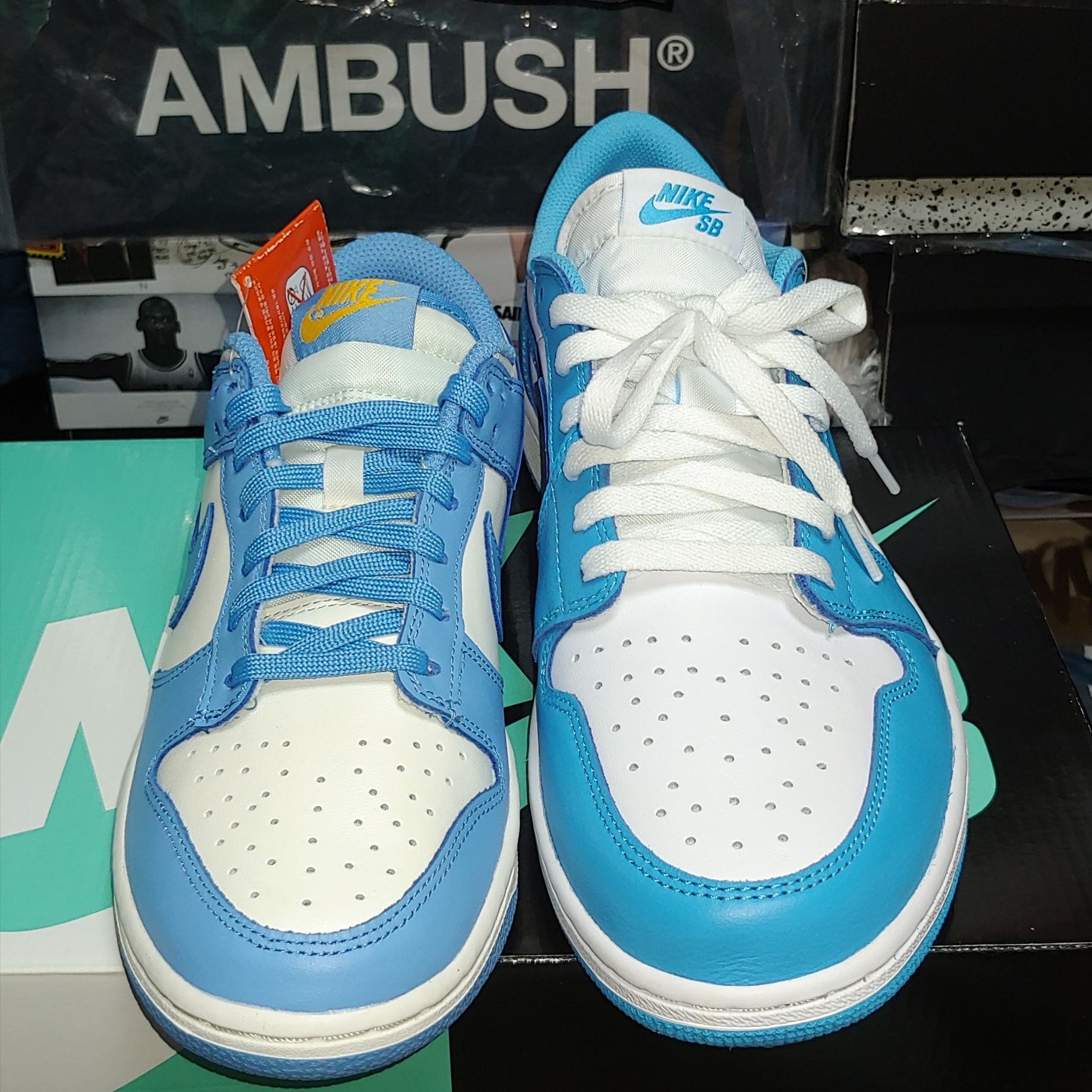 Jordan 1 Low SB UNC, (W) Nike Dunk Low Coast 착용 스타일 - 1