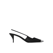 (W) Saint Laurent Blade Slingback Pumps in Smooth Leather Black