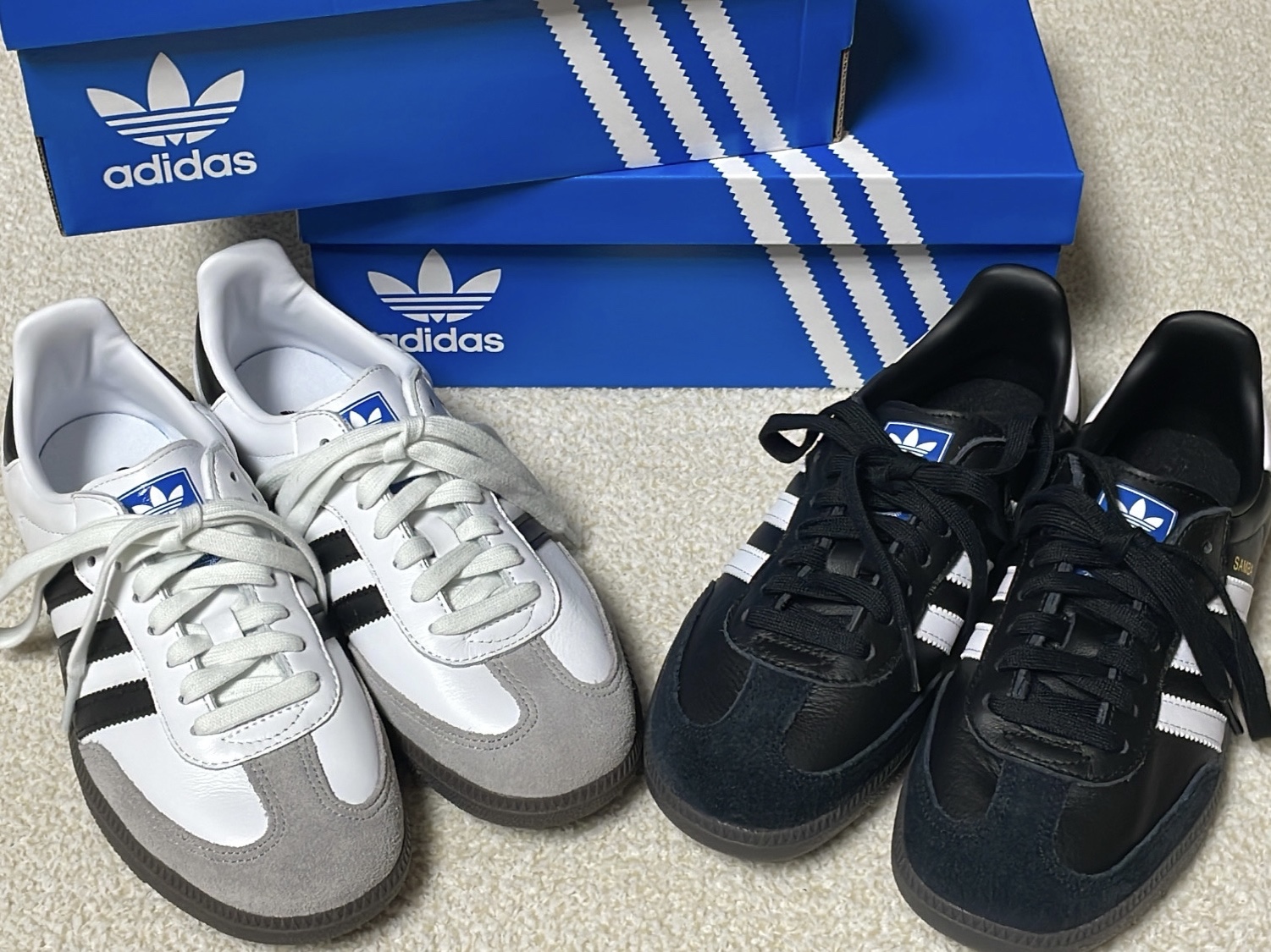Adidas Samba OG Cloud White, Adidas Samba OG Black White Gum 착용 스타일