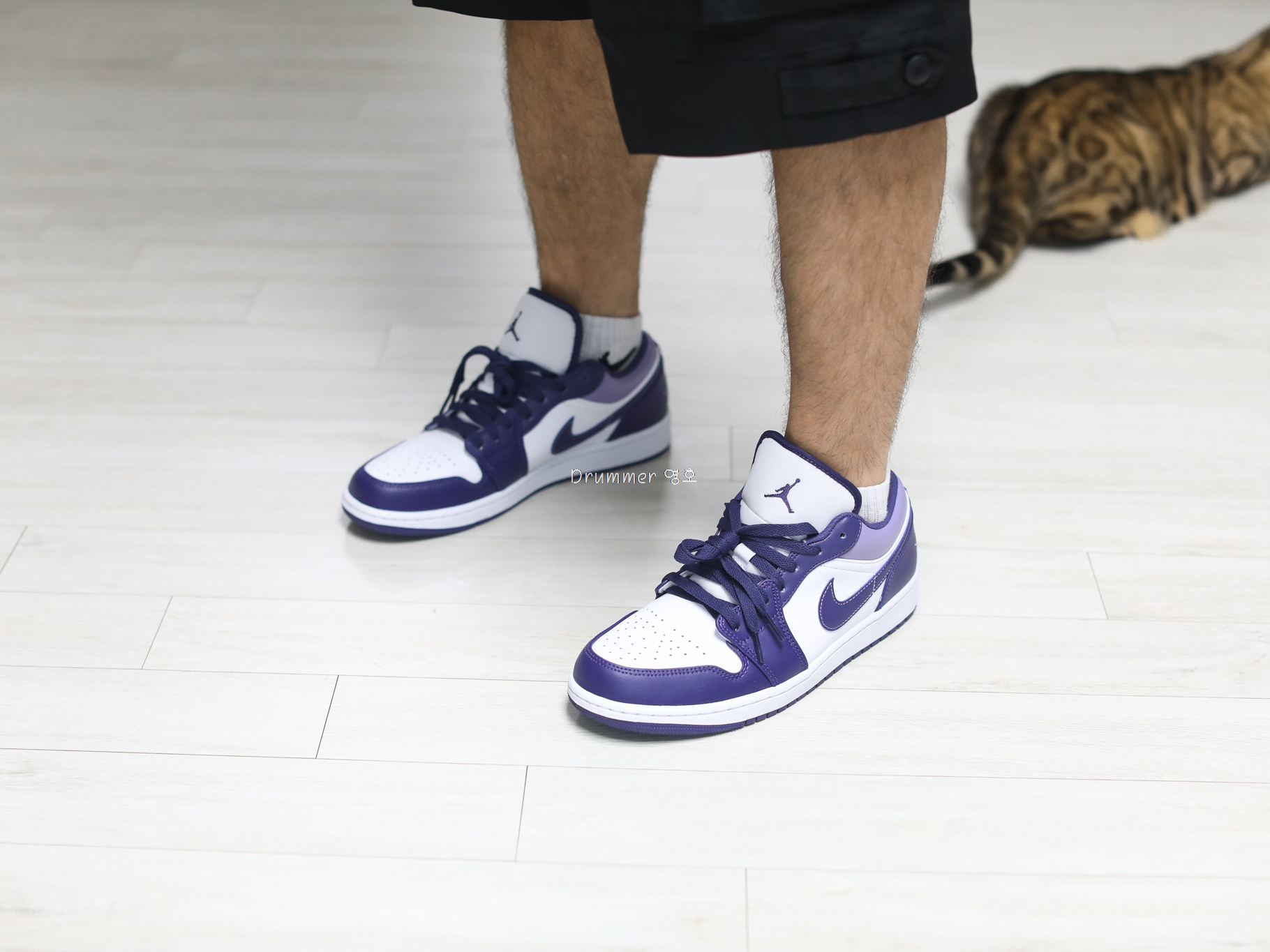 Jordan 1 Low Sky J Purple White 착용 스타일