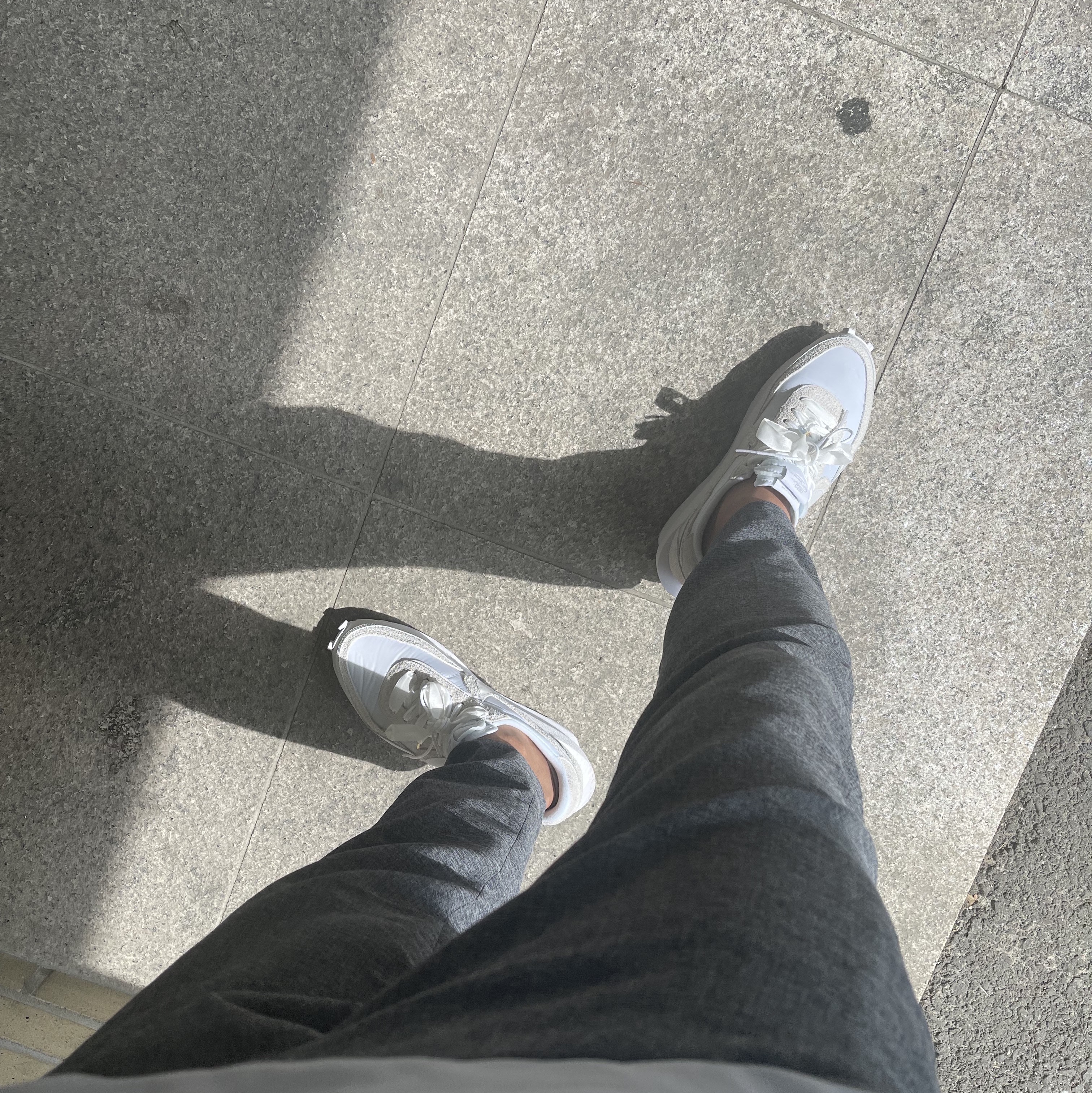 Nike x Sacai LDWaffle White Nylon 착용 스타일 - 1