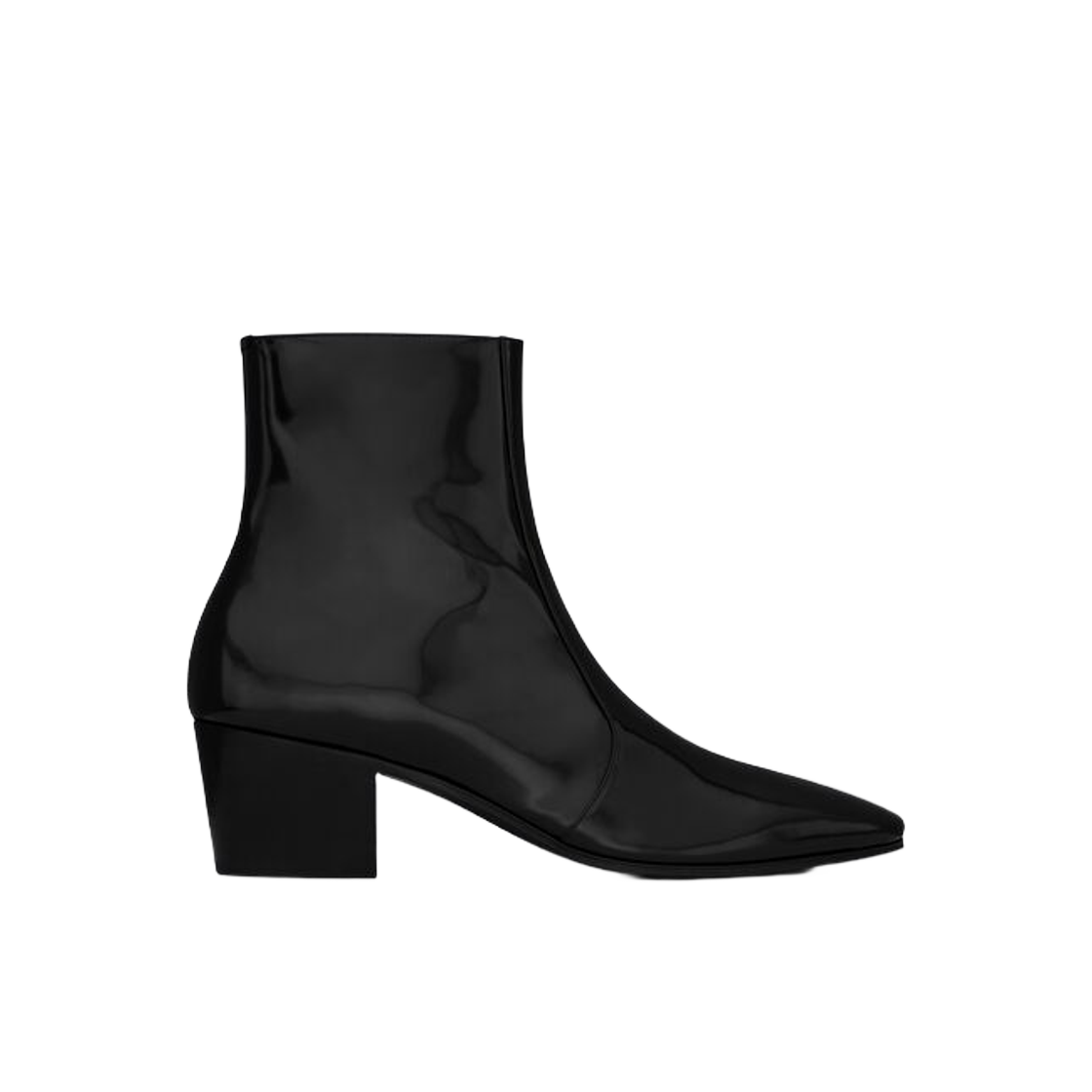 생로랑 바실리 지퍼 부츠 페이턴트 레더 블랙(Saint Laurent Vassili Zipped Boots in Patent Leather Black)