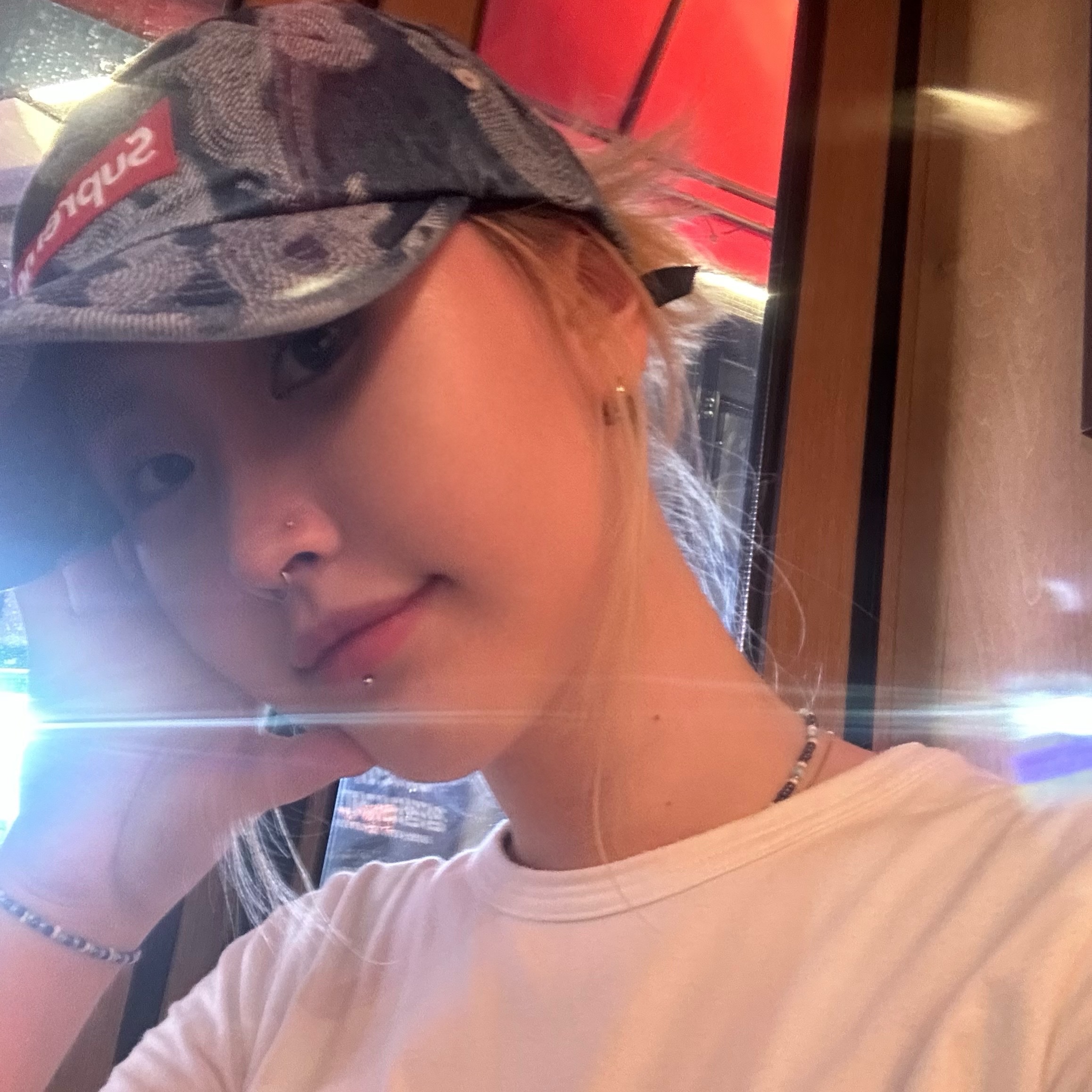 Supreme Flames Jacquard Denim Camp Cap Washed Indigo - 23SS 착용 스타일 - 1