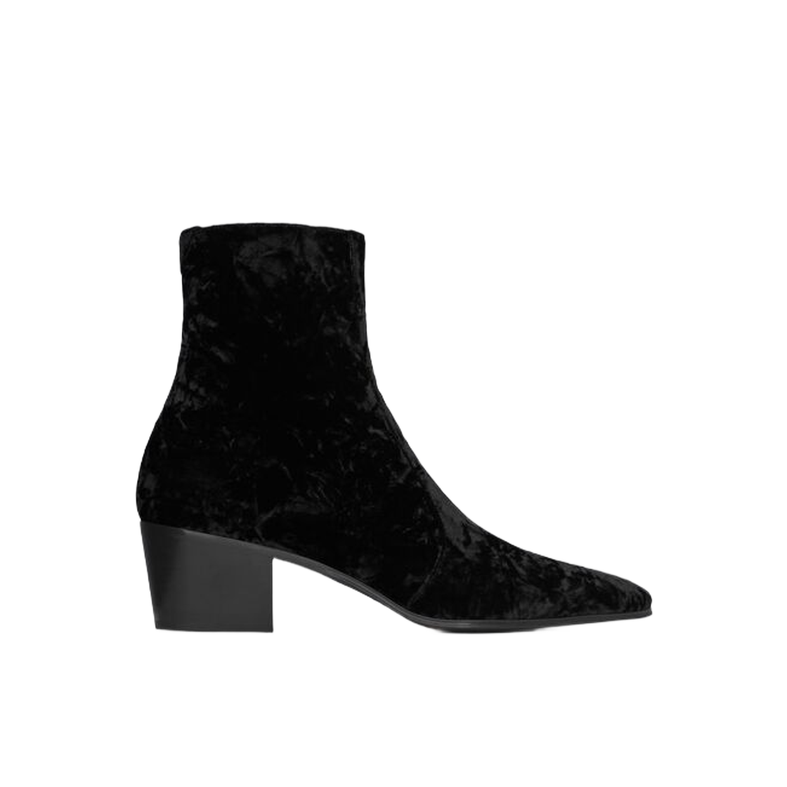 Saint Laurent Vassili Zipped Boots in Velvet Noir 상세 이미지 1