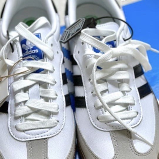 Adidas Samba Vegan White Black 착용 스타일