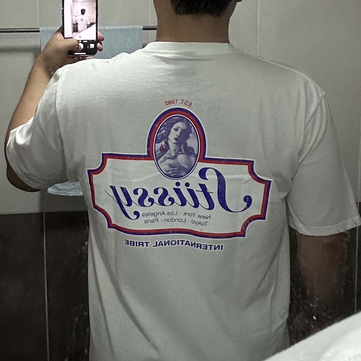 Stussy Authentic T-Shirt White 착용 스타일