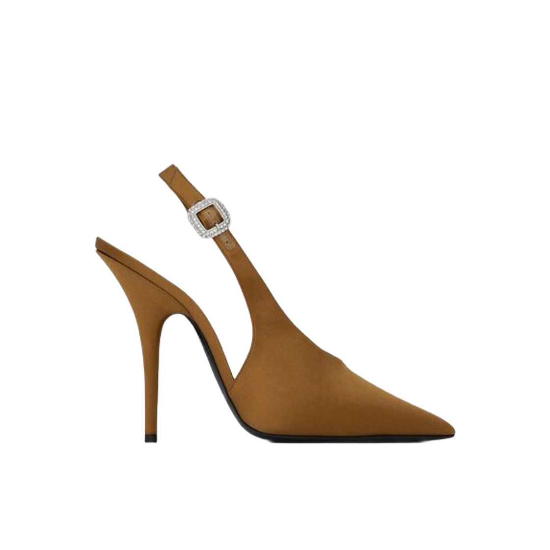 (W) 생로랑 야스민 슬링백 펌프스 실크 사틴 누와제트((W) Saint Laurent Yasmeen Slingback Pumps in Silk Satin Noisette) - 1