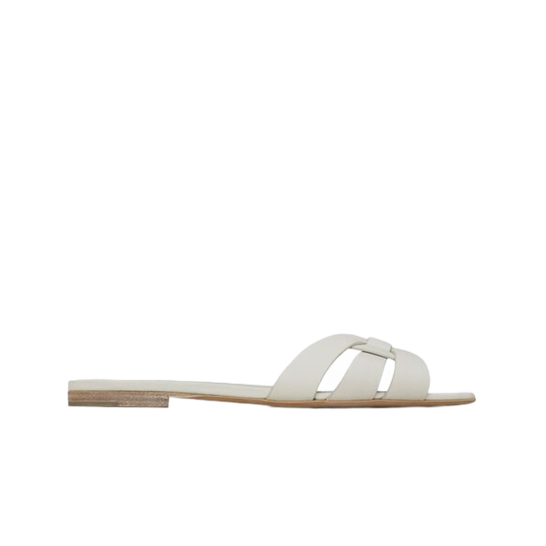 (W) 생로랑 트리뷰트 뮬 스무스 레더 화이트((W) Saint Laurent Tribute Mules in Smooth Leather White)