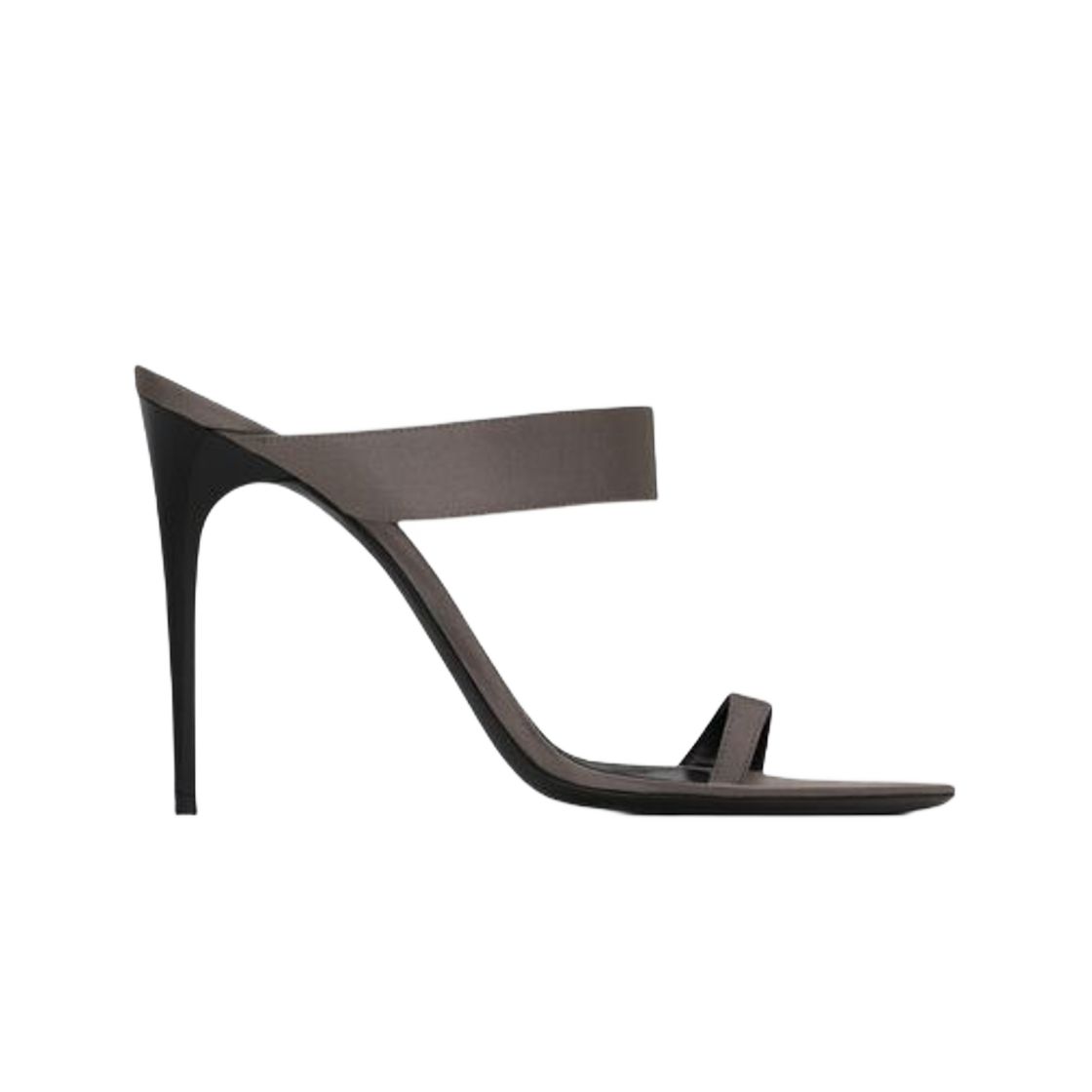(W) 생로랑 마사 뮬 실크 사틴 스톰 그레이((W) Saint Laurent Martha Mules in Silk Satin Storm Grey) - 1