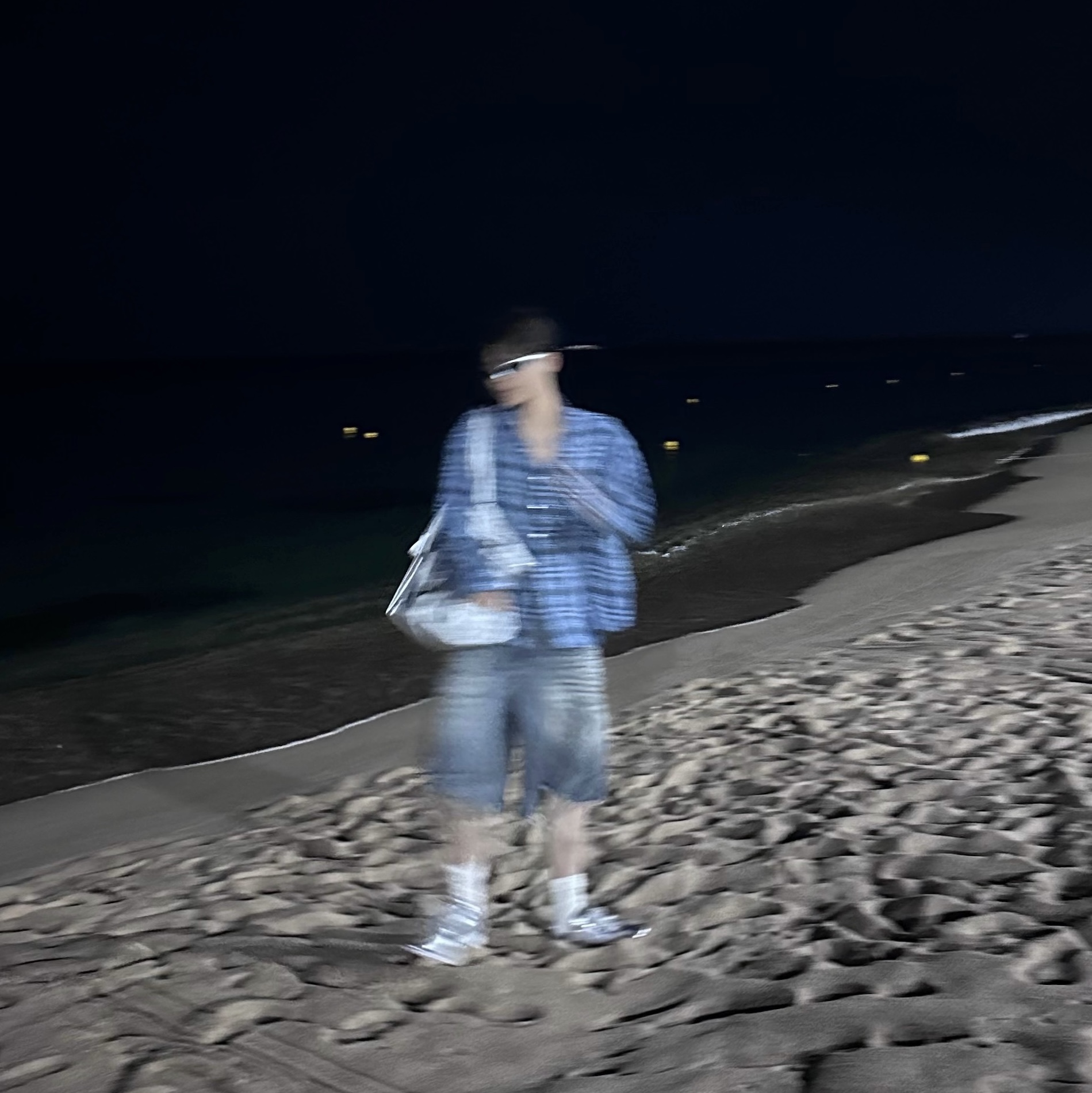 Project G/R Reworked Bermuda Shorts Blue 착용 스타일 - 5