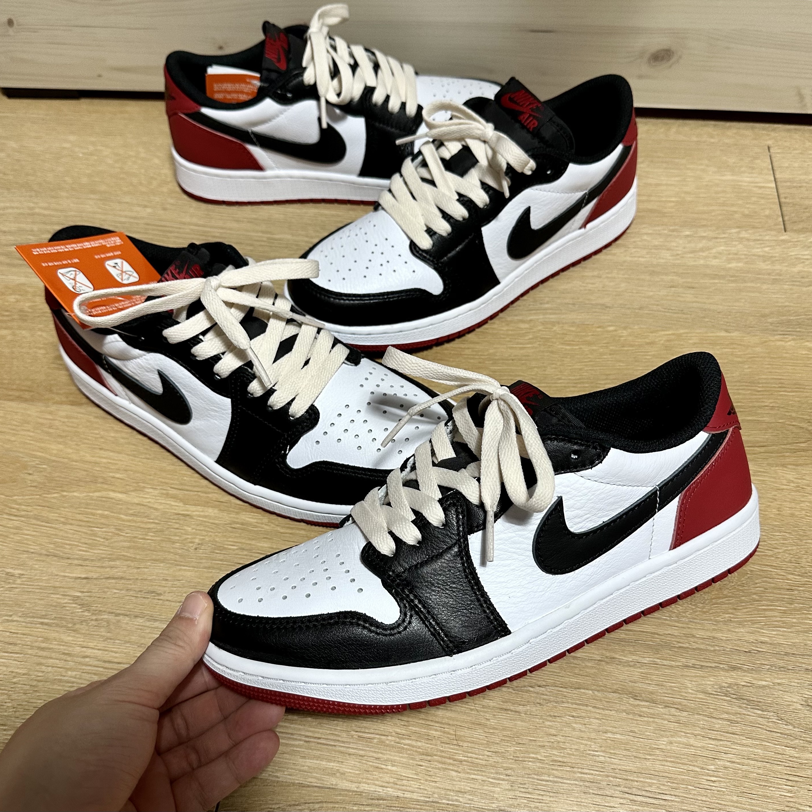 Jordan 1 Retro Low OG Black Toe, (GS) Jordan 1 Retro Low OG Black Toe 착용 스타일