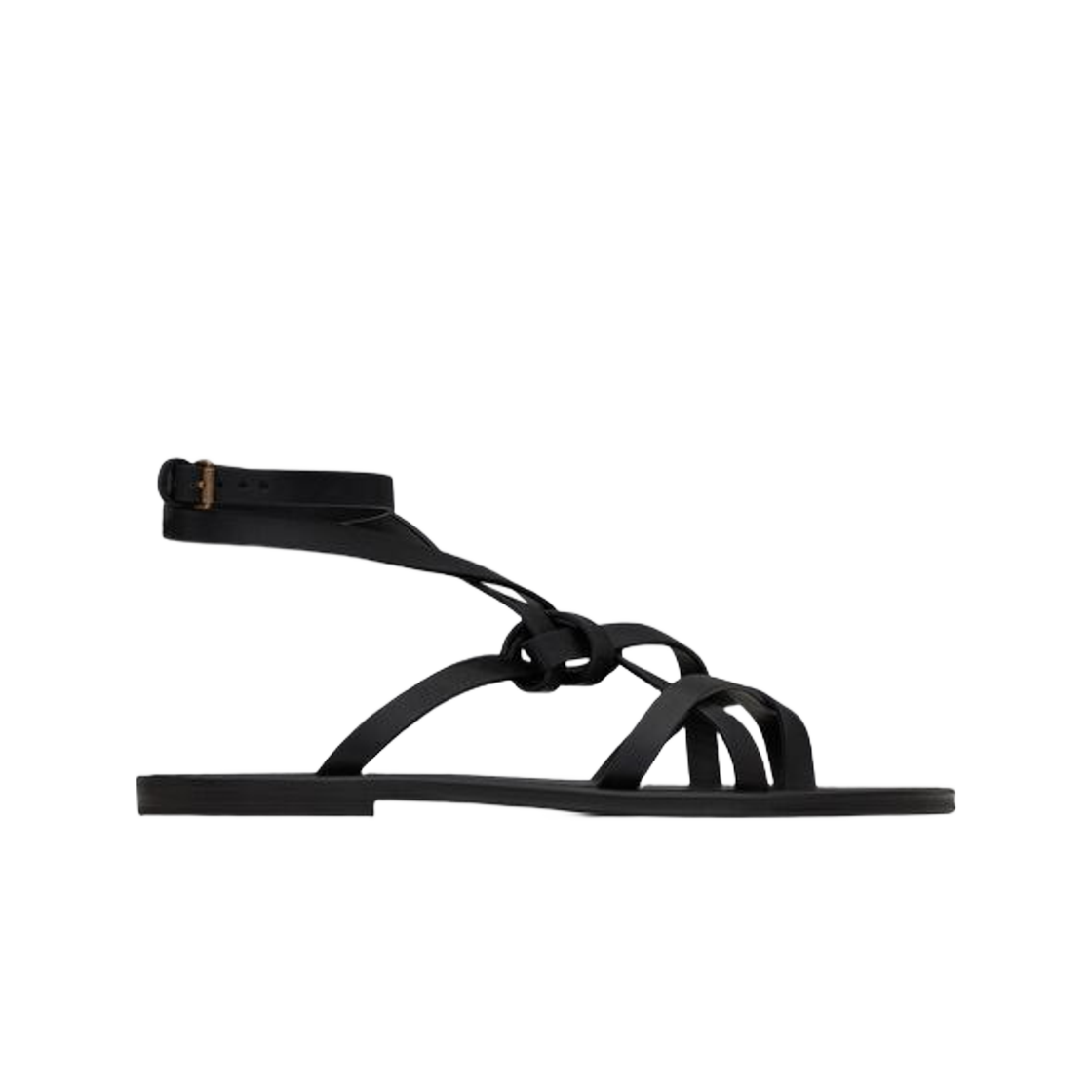 생로랑 산토 샌들 스무스 레더 블랙(Saint Laurent Santo Sandals in Smooth Leather Black) - 1