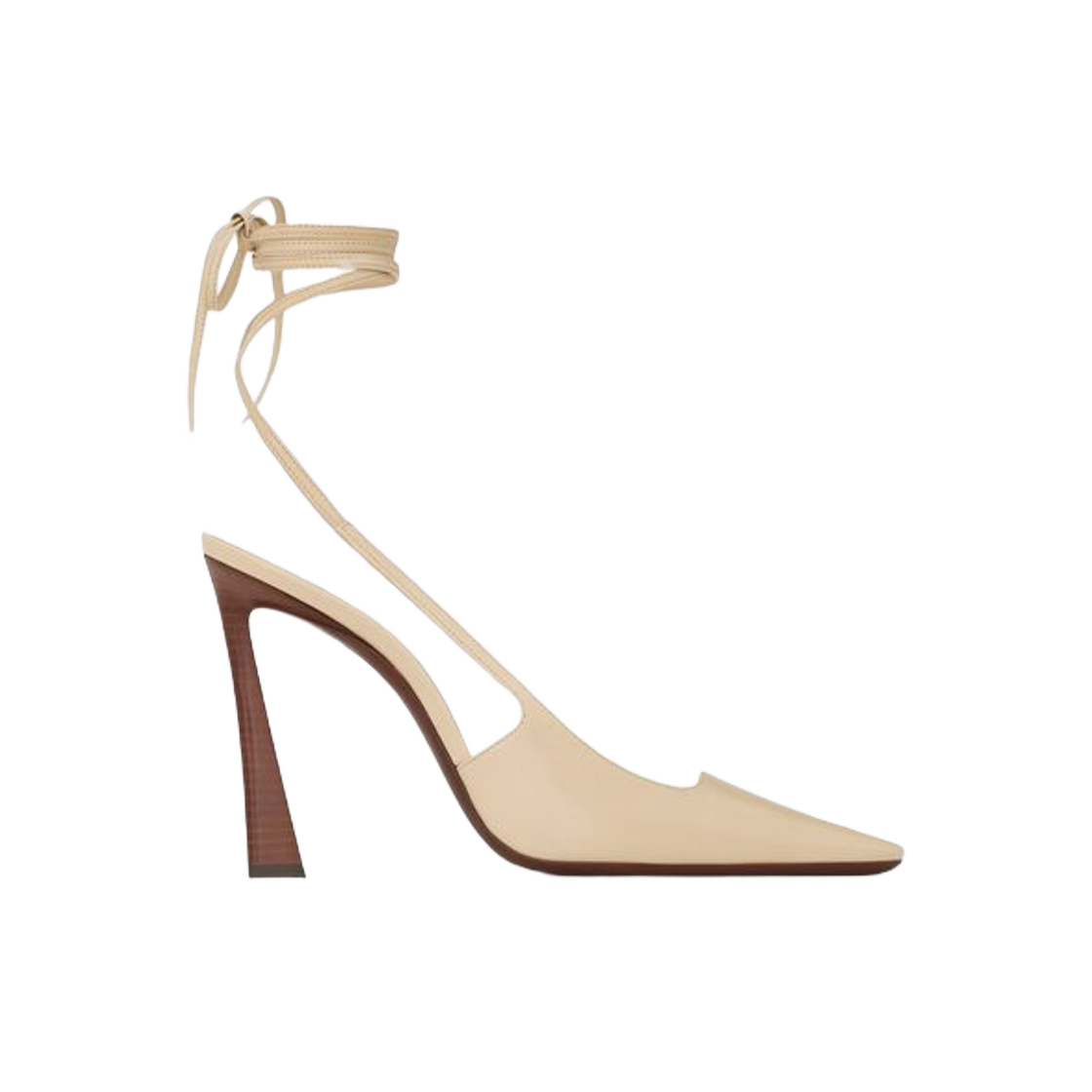 (W) 생로랑 블레이드 슬링백 펌프 스무스 레더 베이지 트렌치((W) Saint Laurent Blade Slingback Pumps in Smooth Leather Beige Trench) - 1