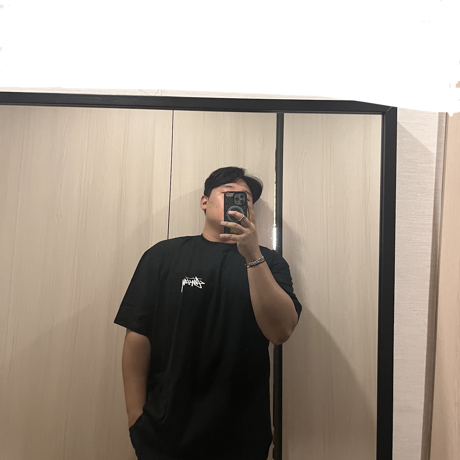 Stussy Diced Out T-Shirt Black 착용 스타일 - 2