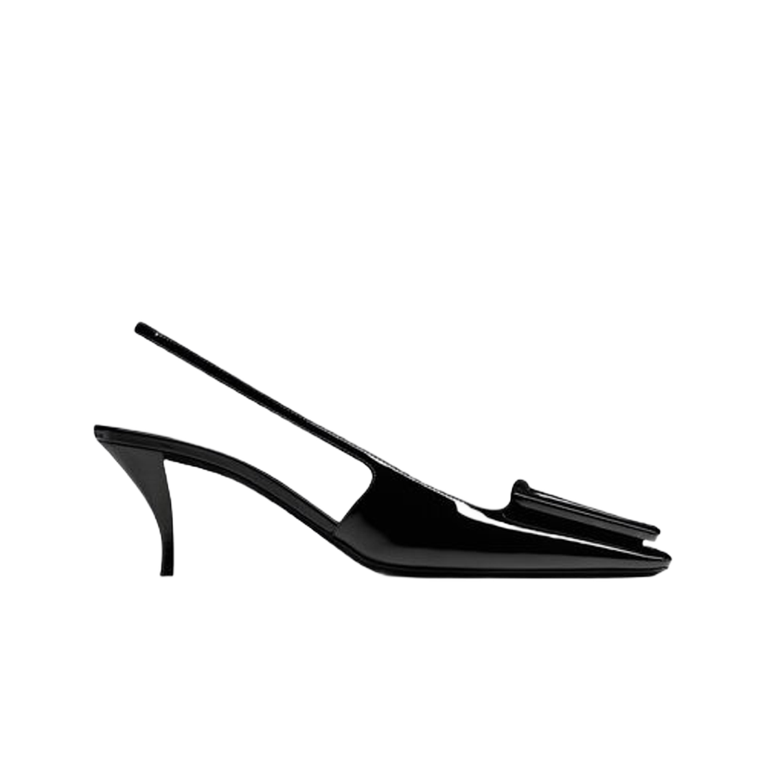 (W) Saint Laurent 24 Slingback Pumps in Patent Leather Black 상세 이미지 1