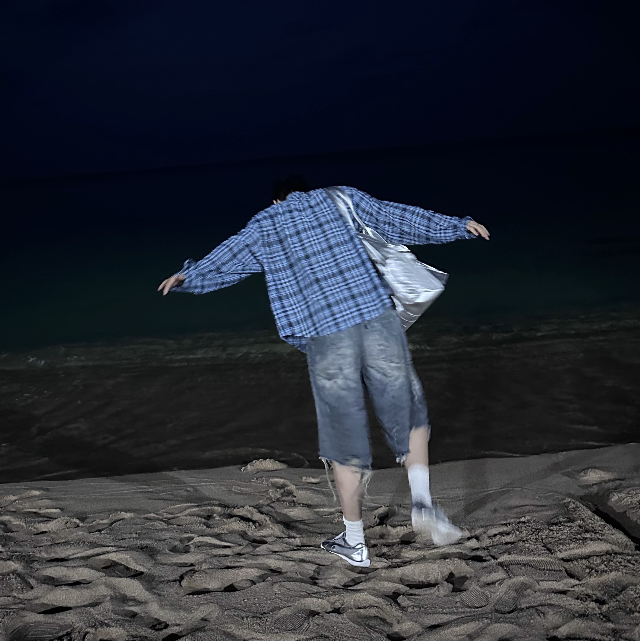 Project G/R Reworked Bermuda Shorts Blue 착용 스타일 - 4