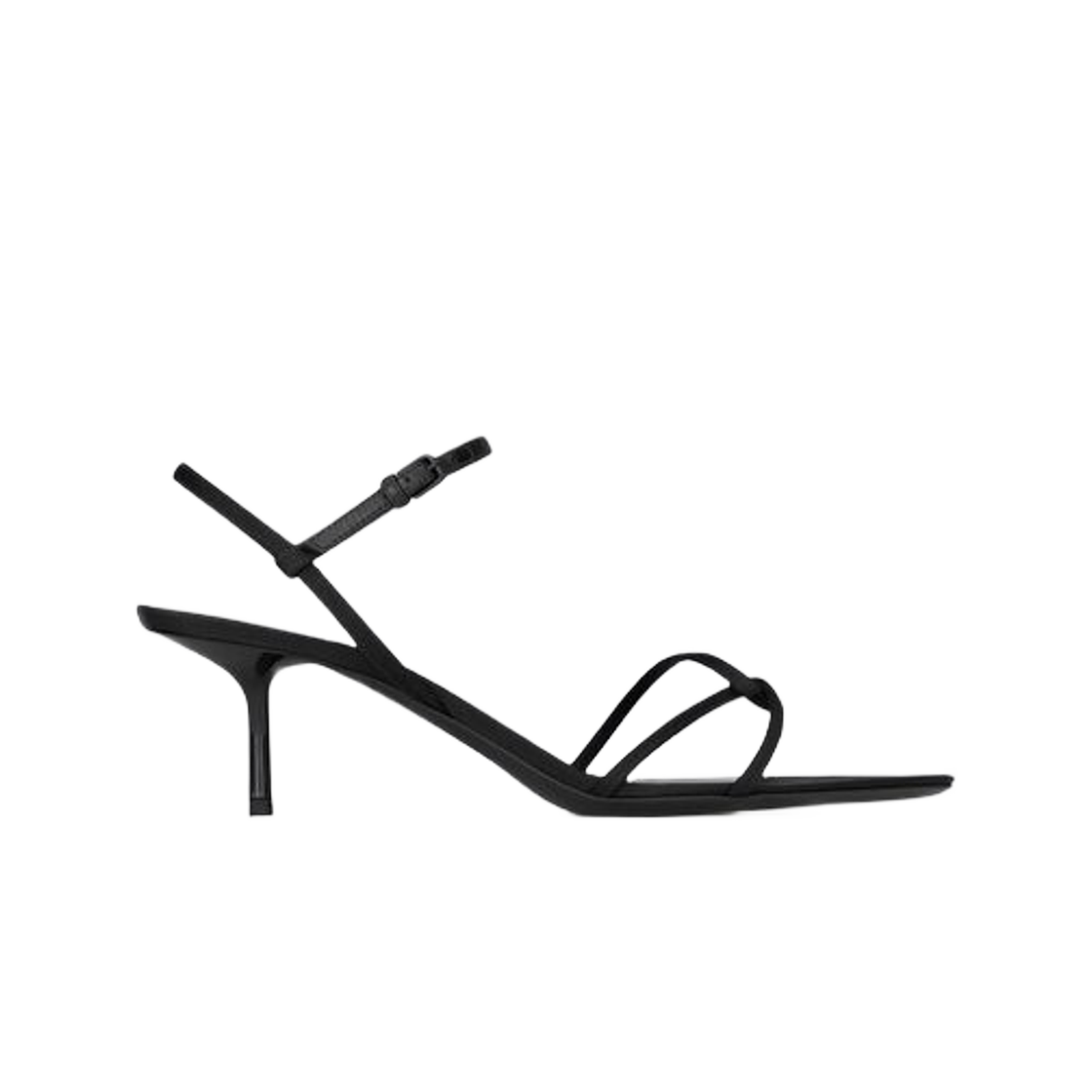 (W) 생로랑 클라라 샌들 크레페 사틴 블랙((W) Saint Laurent Clara Sandals in Crepe Satin Black) - 1
