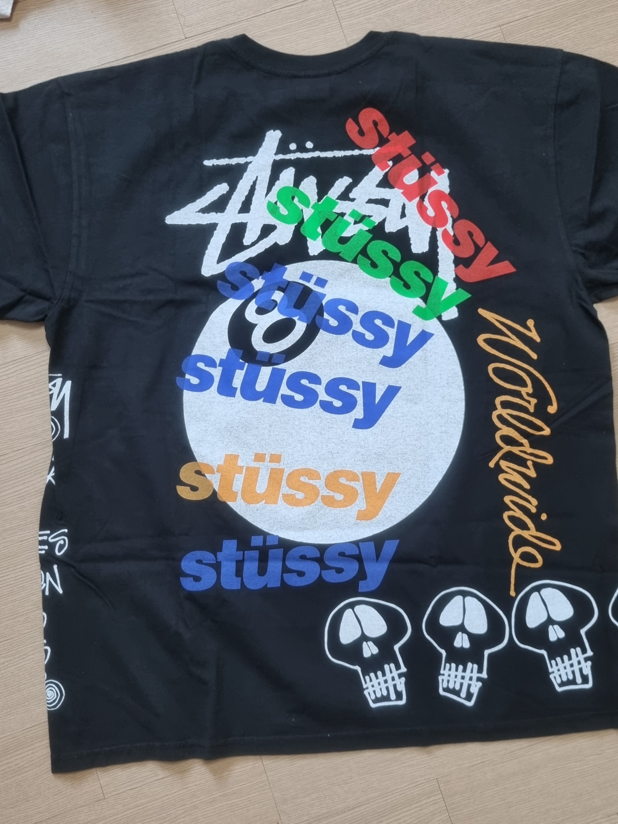 Stussy Test Strike Pigment Dyed T-Shirt Black 착용 스타일 - 4
