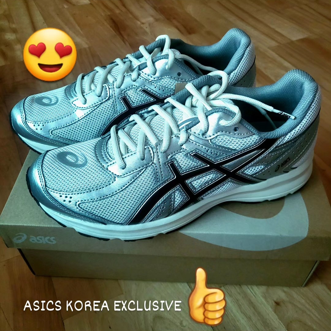 Asics Jog 100 S White Black - 2E Wide 착용 스타일