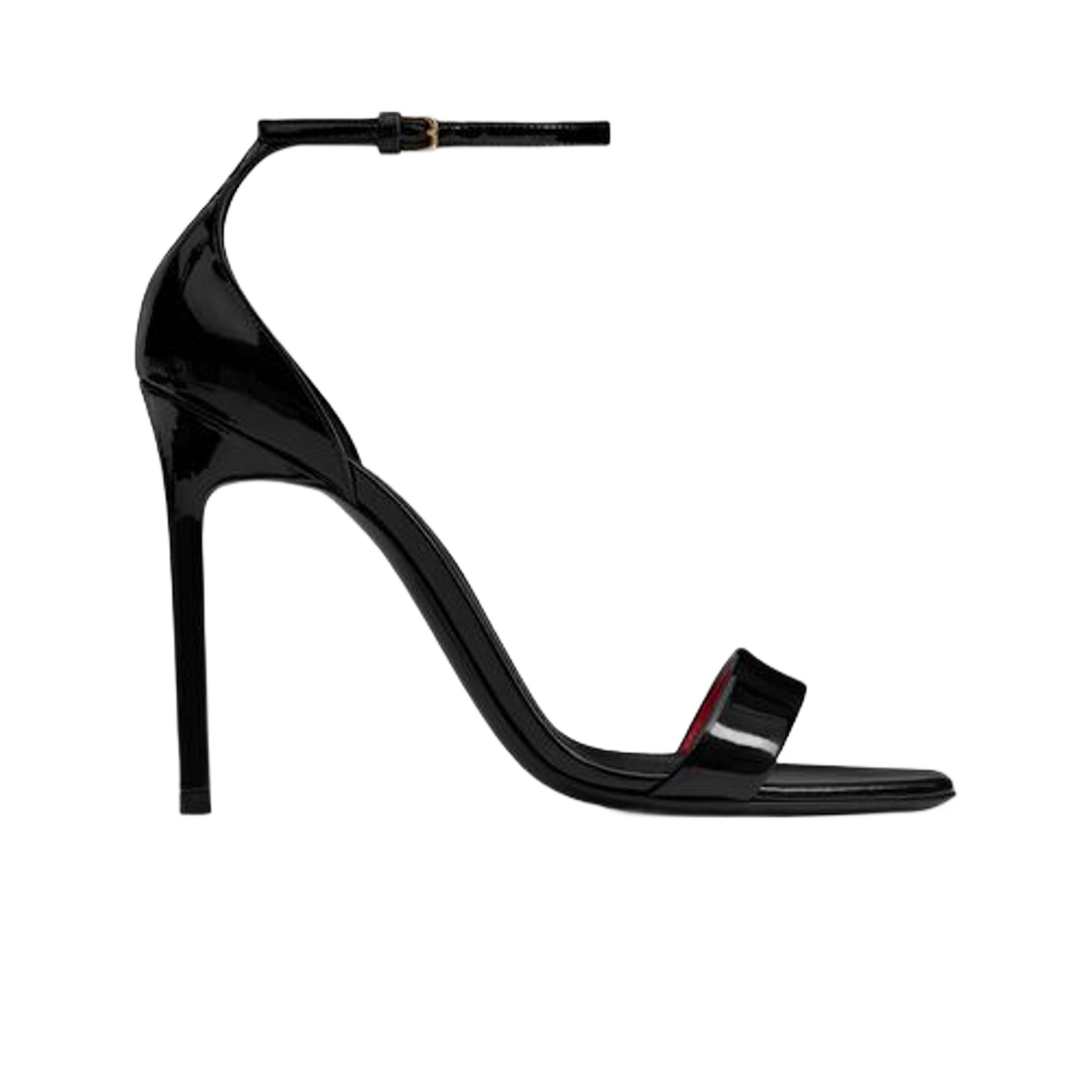 (W) 생로랑 앰버 샌들 페이턴트 레더 블랙((W) Saint Laurent Amber Sandals in Patent Leather Black) - 1