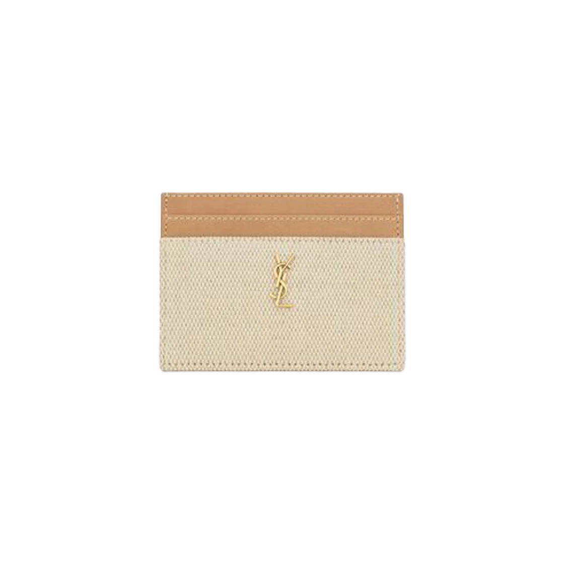 생로랑 가비 카드 케이스 캔버스 앤 베지터블 탠 레더 브라운 골드 | Saint Laurent | KREAM Saint Laurent Gaby Card Case In... 