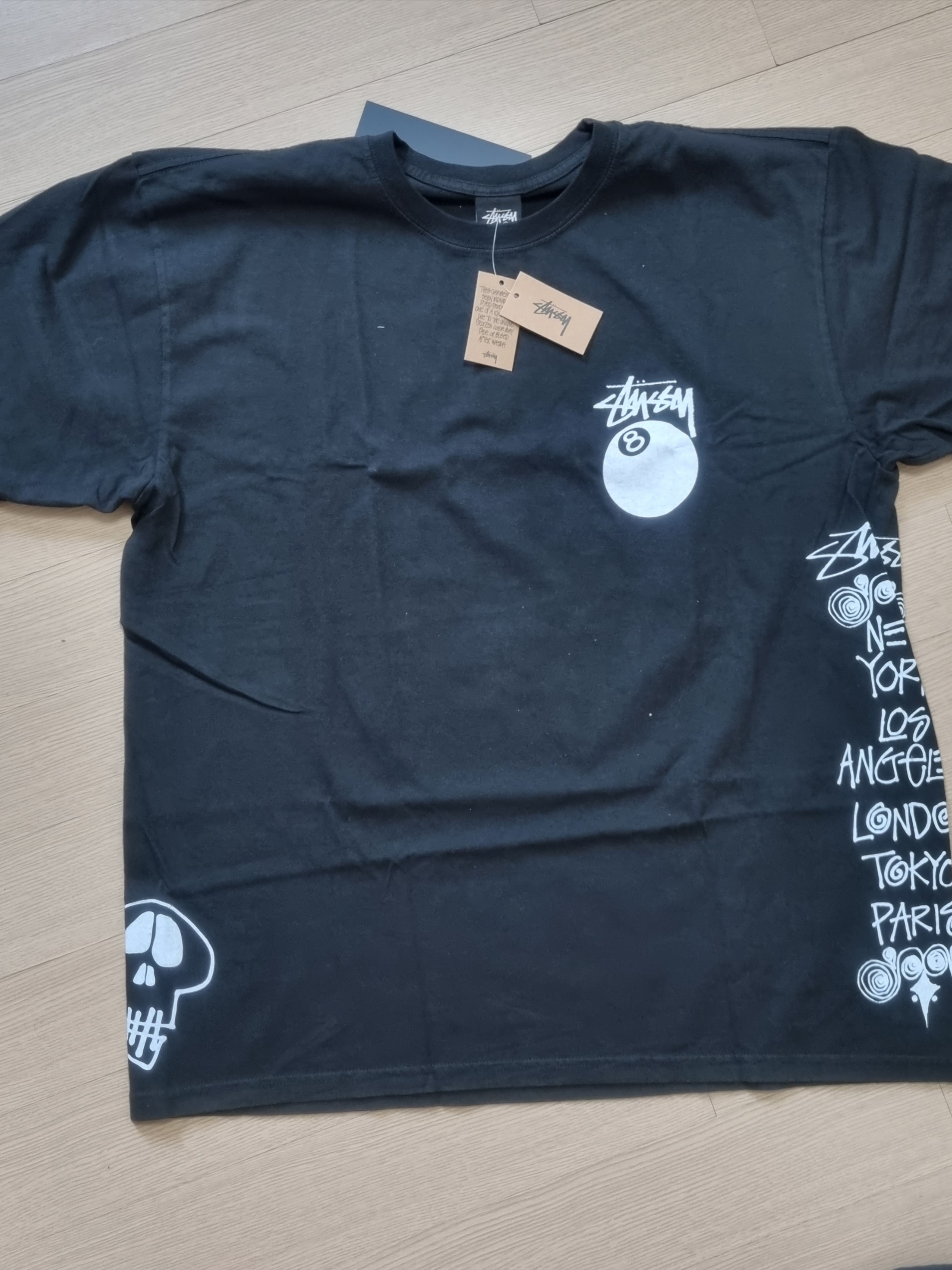 Stussy Test Strike Pigment Dyed T-Shirt Black 착용 스타일 - 5