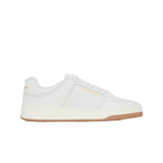 (W) Saint Laurent SL/61 Low-Top Sneakers in Smooth and Grained Leather White