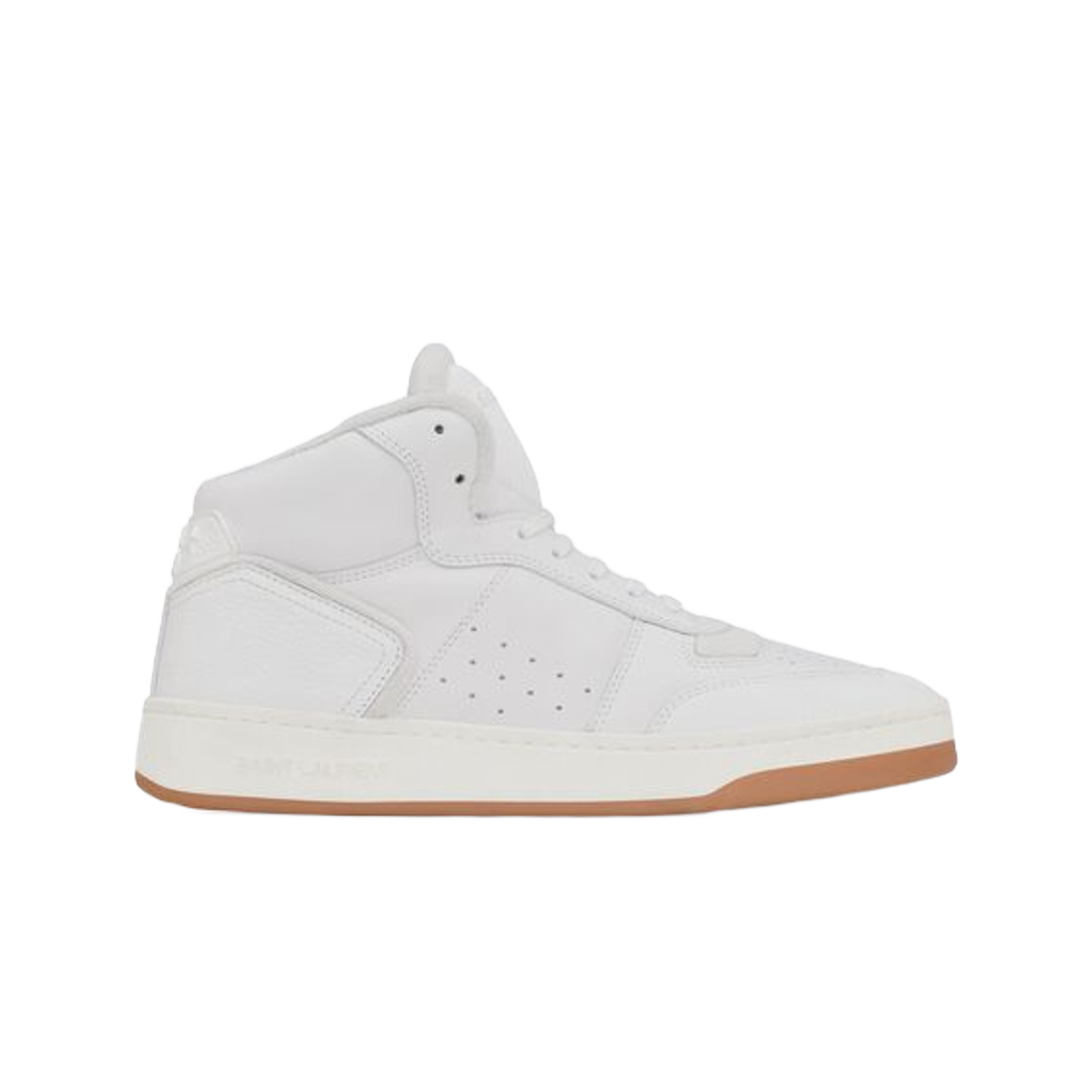 Saint Laurent SL/80 Mid-Top Sneakers in Smooth and Grained Leather Vintage White 상세 이미지 1