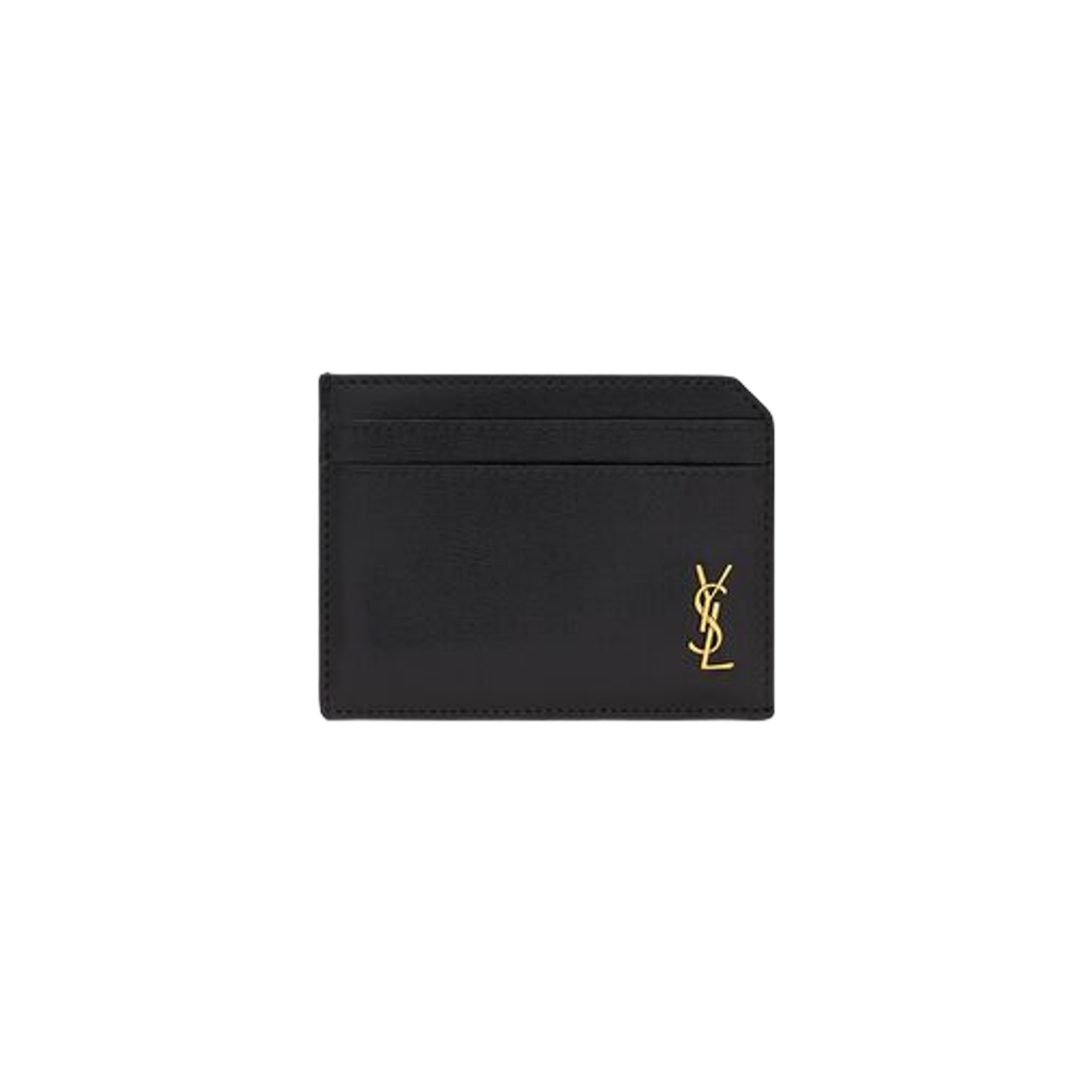 Saint Laurent Tiny Cassandre Open Card Case in Shiny Leather Black 상세 이미지 1