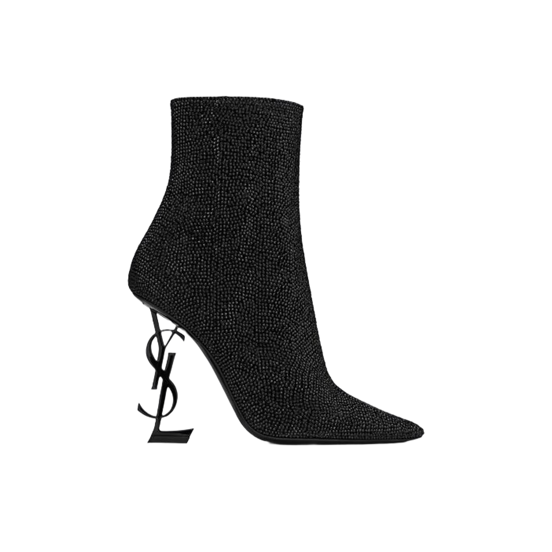 (W) 생로랑 오피움 부티 스웨이드 앤 라인스톤 블랙((W) Saint Laurent Opyum Booties In Suede And Rhinestone Black) - 1