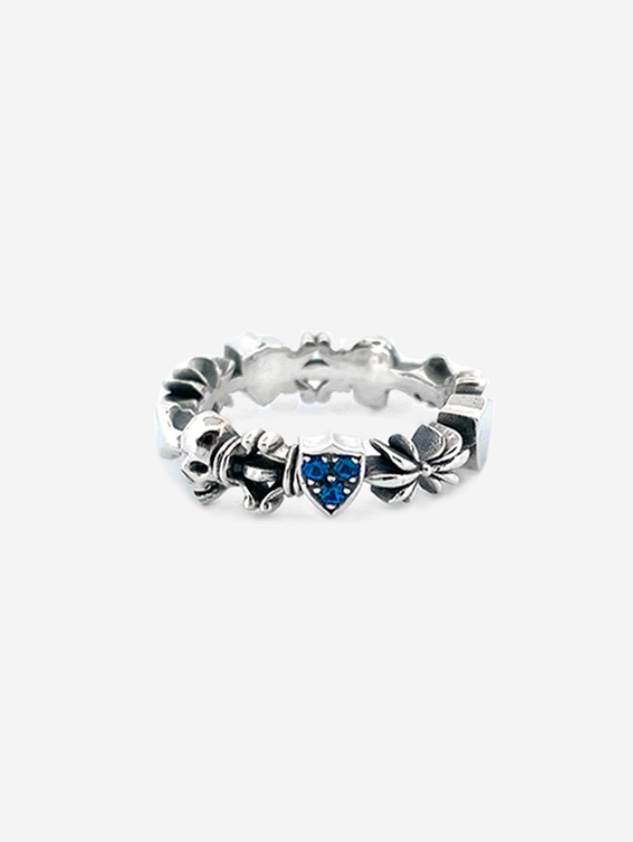 [KREAM 단독] Scudo Signature Link Stone Bold Medium Ring Blue 착용 스타일