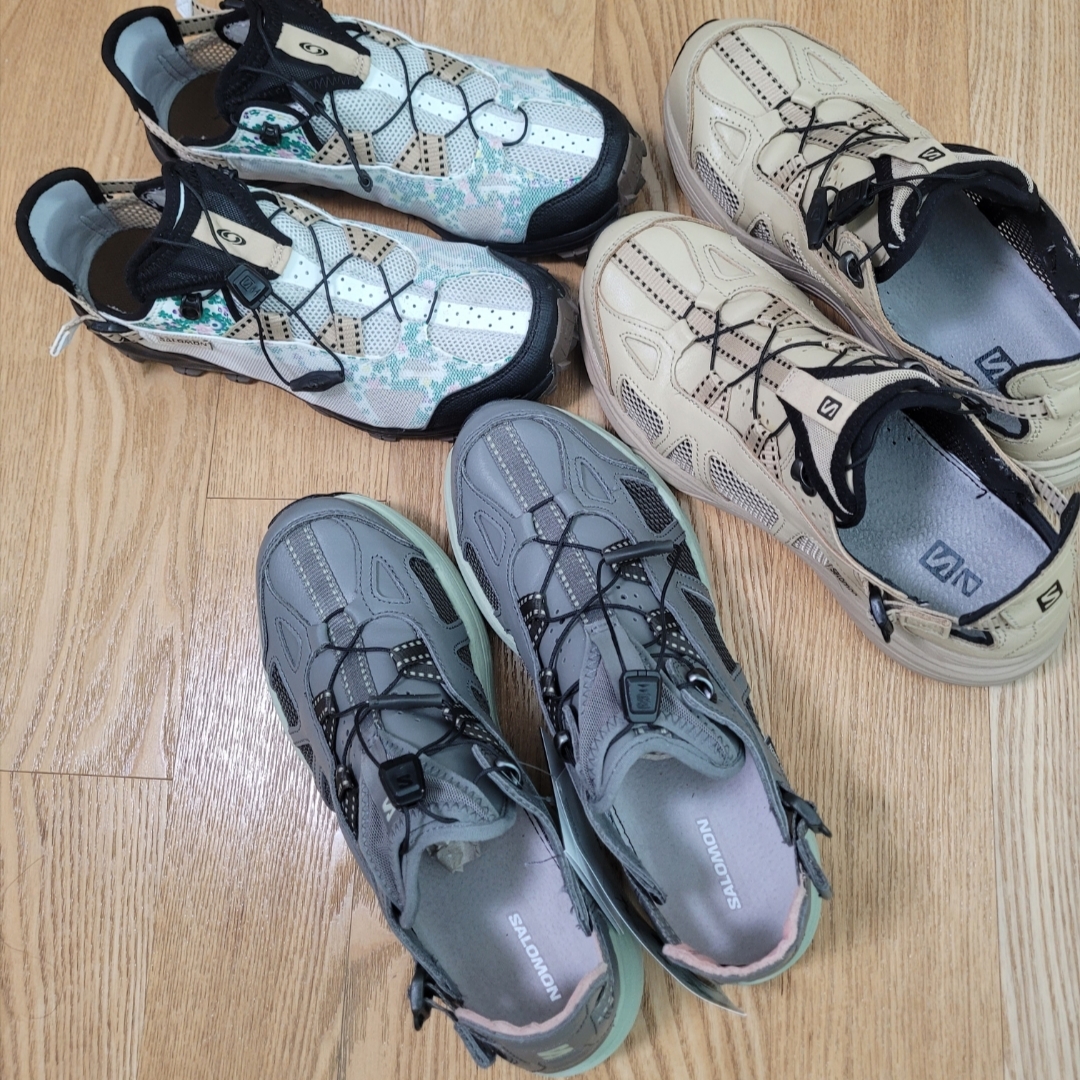 Salomon Techsonic LTR Pewter Desert Sage, Salomon Techsonic Leather ADV Safari 착용 스타일
