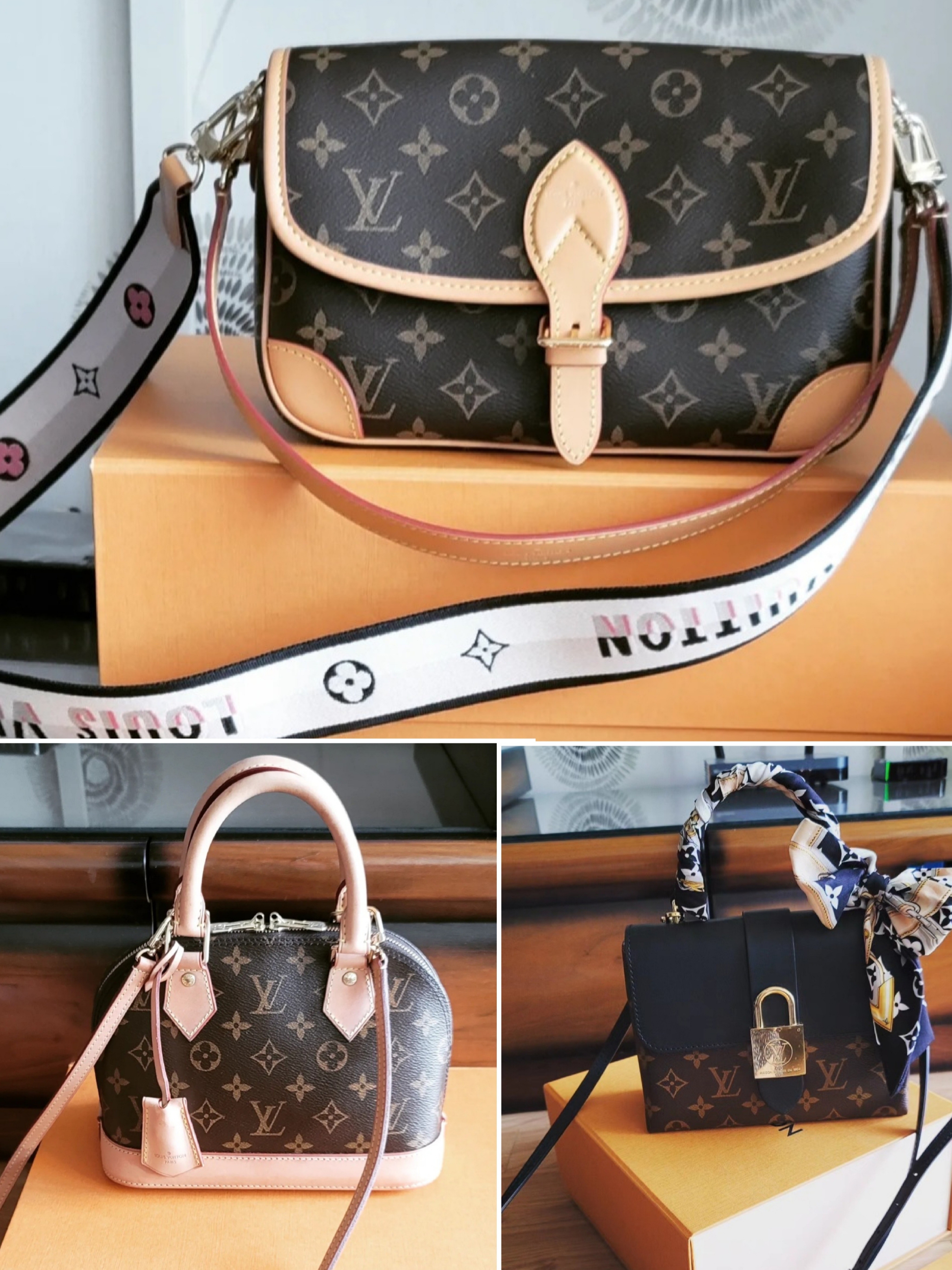 Louis Vuitton Diane Monogram Black, Louis Vuitton Alma BB Monogram 착용 스타일 - 1