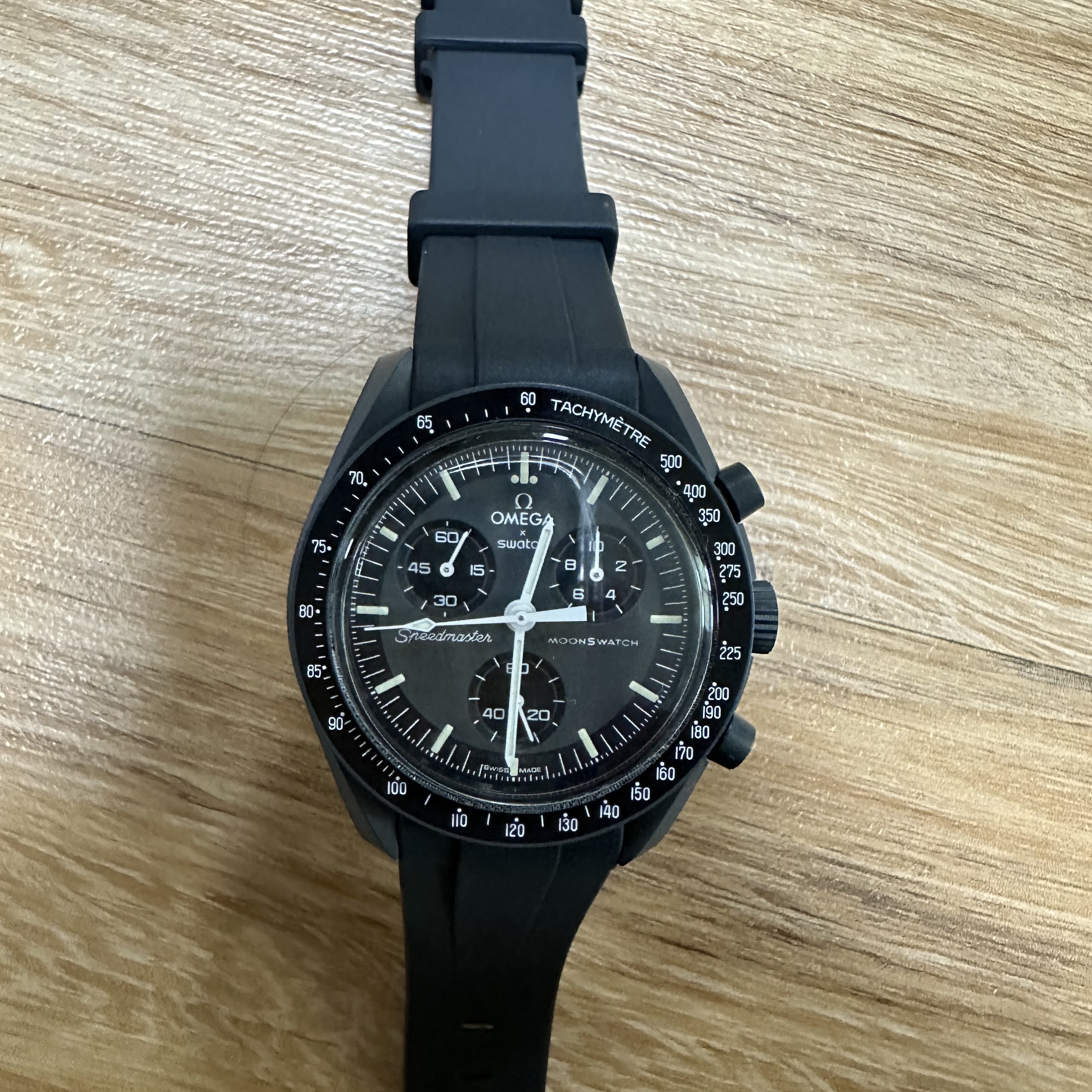 Swatch x Omega Bioceramic MoonSwatch Mission To Mercury 착용 스타일